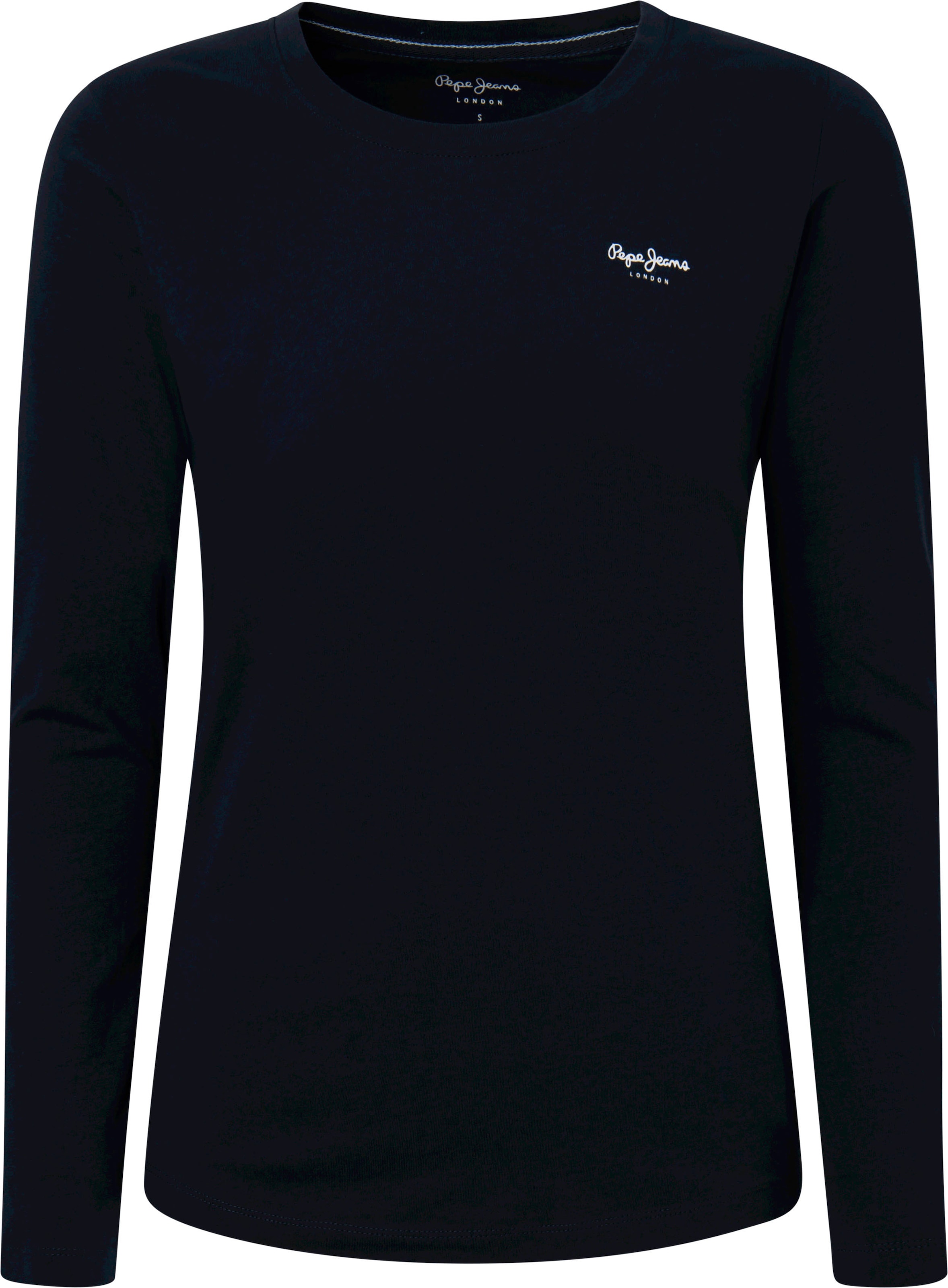 Pepe Jeans »AMBERTA kaufen im Langarmshirt Brustbereich für N«, mit kleinem Marken-Logo-Print BAUR 