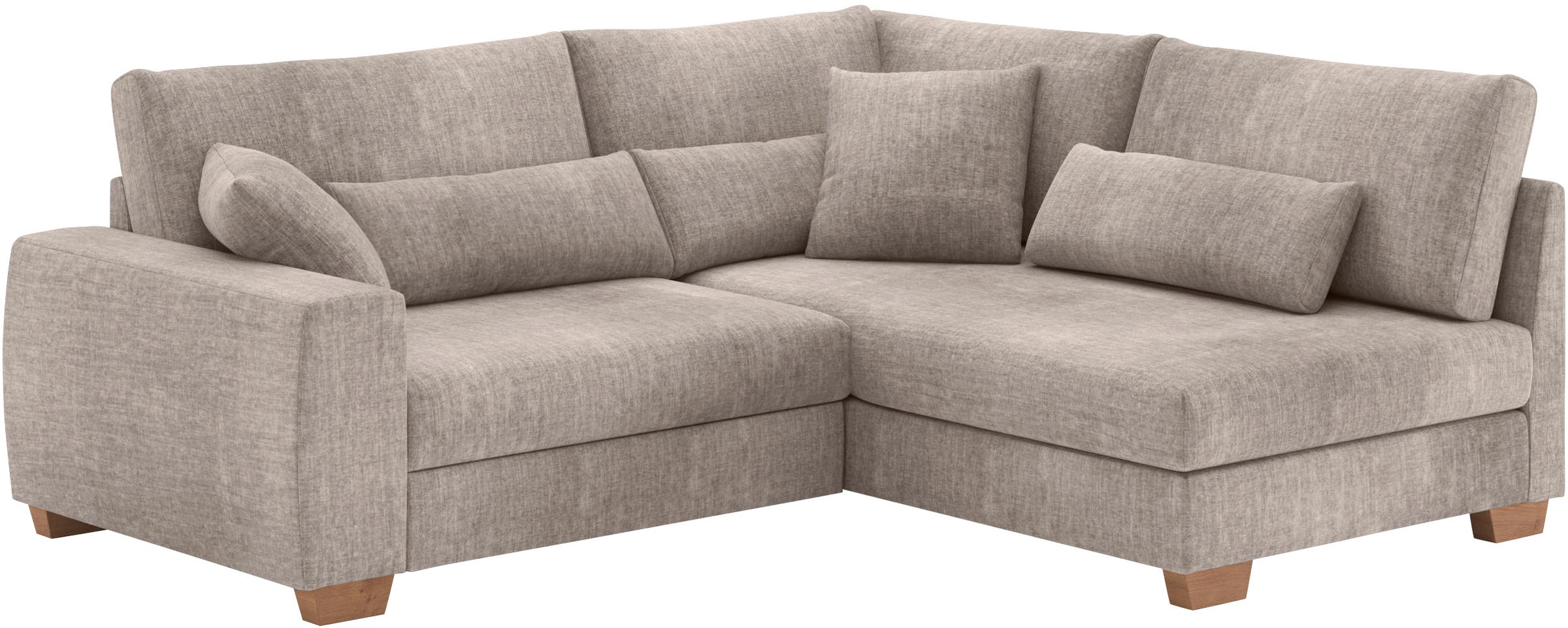 Mr. Couch Ecksofa »Helena L-Form, bis 140 kg belastbar«, mit Taschenfederkern, wahlweise mit Bettfunktion