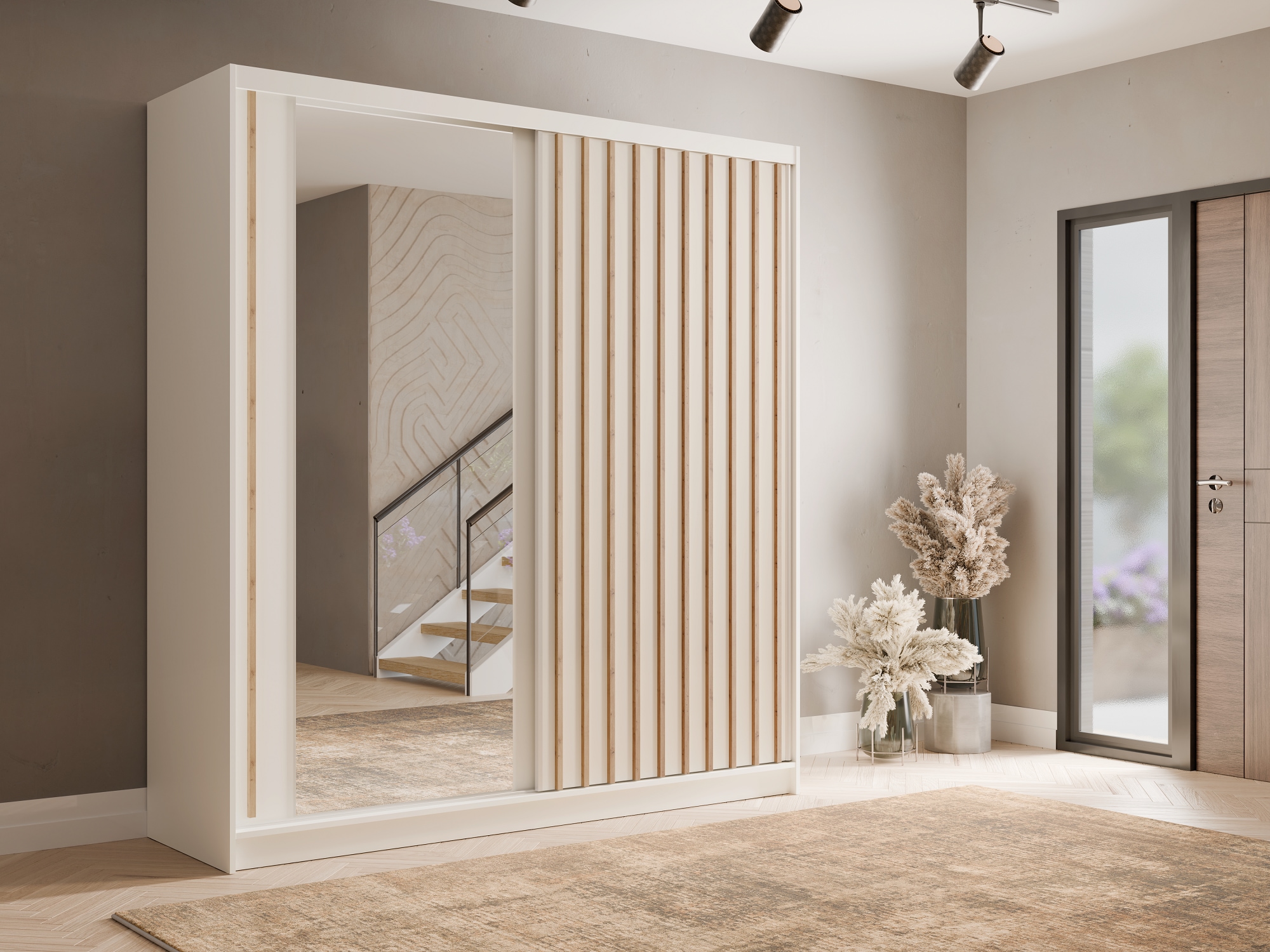 Home affaire Kleiderschrank »VILLEFRANCHE modern mit viel Stauraum, Fächer & Kleiderstange, Spiegel« Garderobe in 3 Breiten (155, 205, 248 cm), erhältlich in 3 Farben