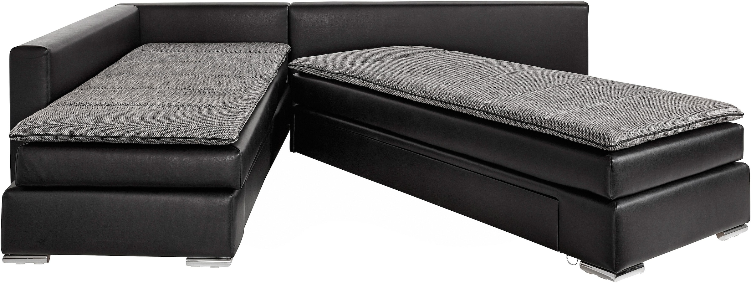 INOSIGN Ecksofa »Night & Day L-Form mit Dauer-Schlaffunktion ohne Armlehnen«, mit Boxspring-Bettfunktion 164x200 cm und Bettkasten, Dauerschläfer!