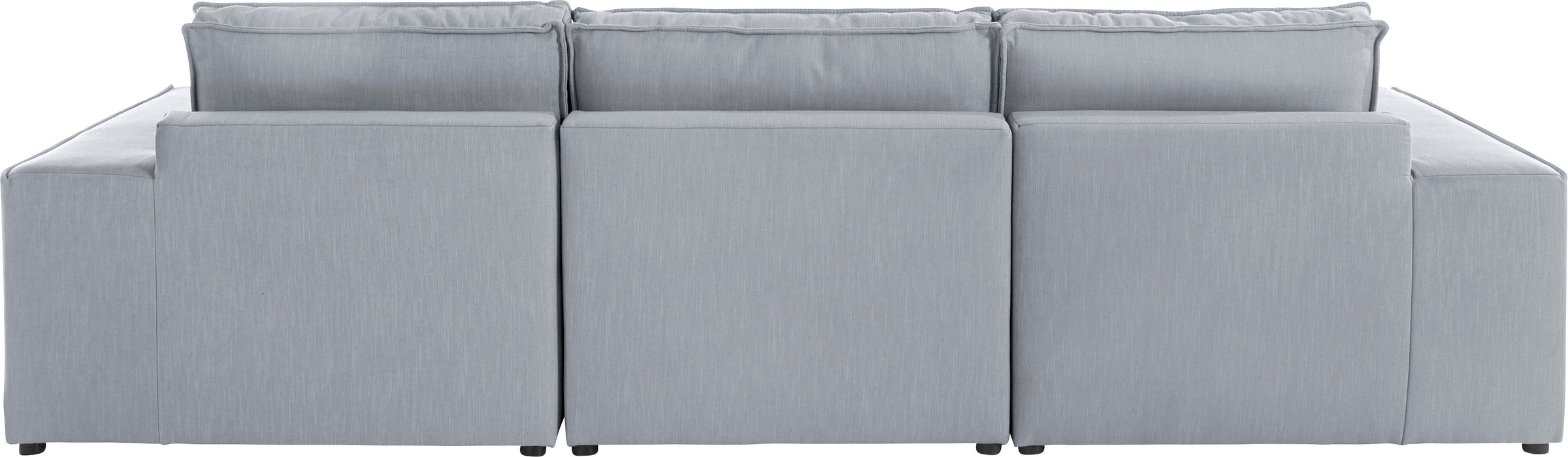 Ecksofa OTTO HOME "Florid L-Form", silber, B:280cm H:75cm T:162cm, Baumwollmix (60% Baumwolle/40% Leinen);Struktur fein (100% Polyester);Samtoptik (100% Polyester);Samtvelours (100% Polyester);Struktur (100% Polyester);Struktur recycelt (100% recyceltes P 3