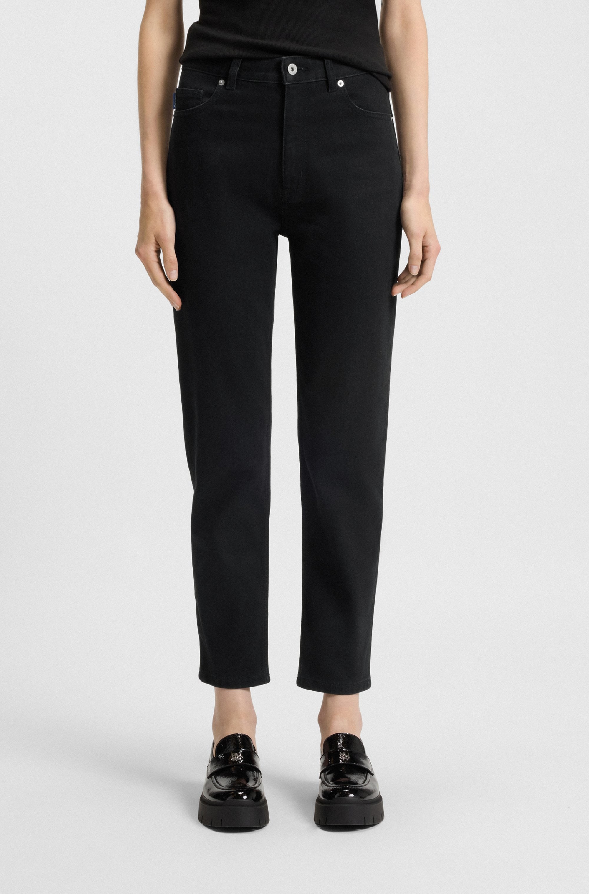 HUGO Blue Mom-Jeans »Noe«, Straight Fit Jeans mit hoher Leibhöhe