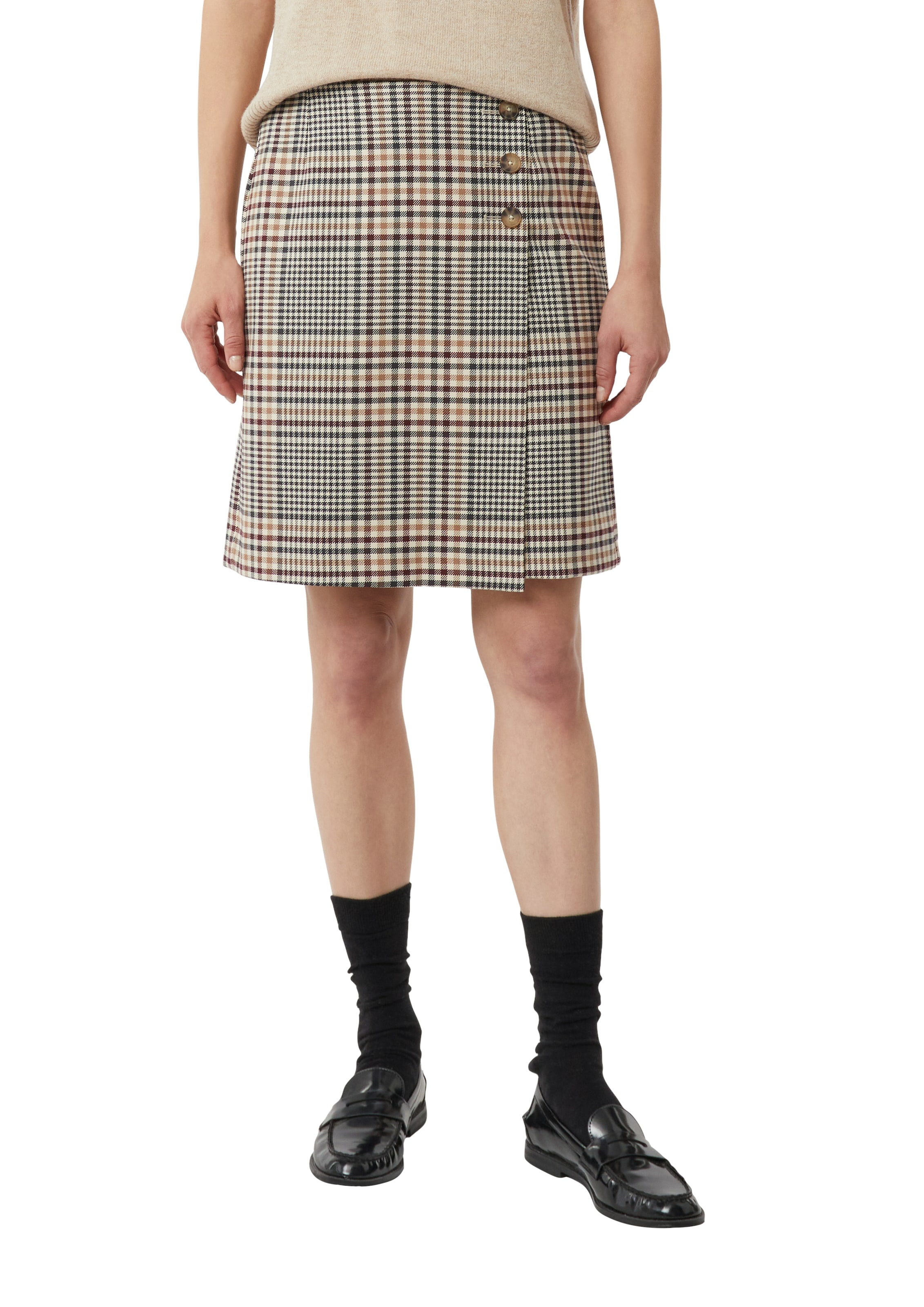 Comma Wickelrock mit Karo-Muster günstig online kaufen