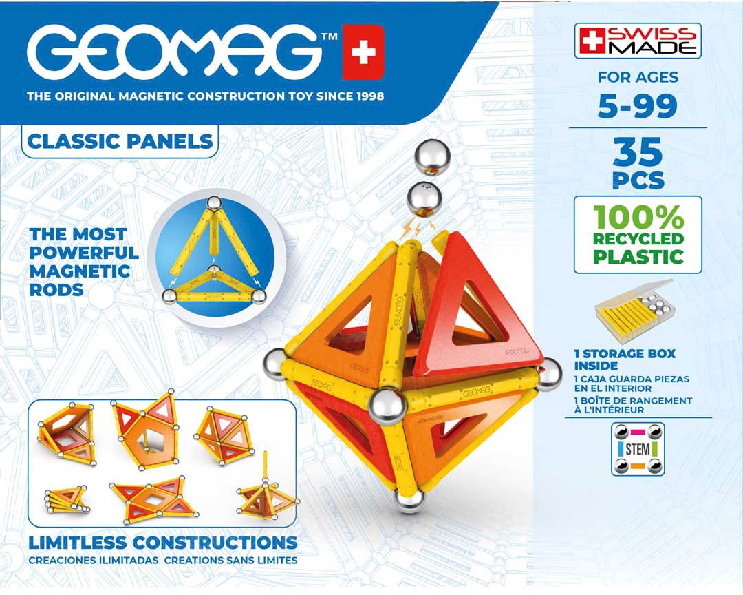 Geomag™ Magnetspielbausteine »GEOMAG™ Classic Panels, Recycled«, (35 St.), aus recyceltem Material; Made in Europe