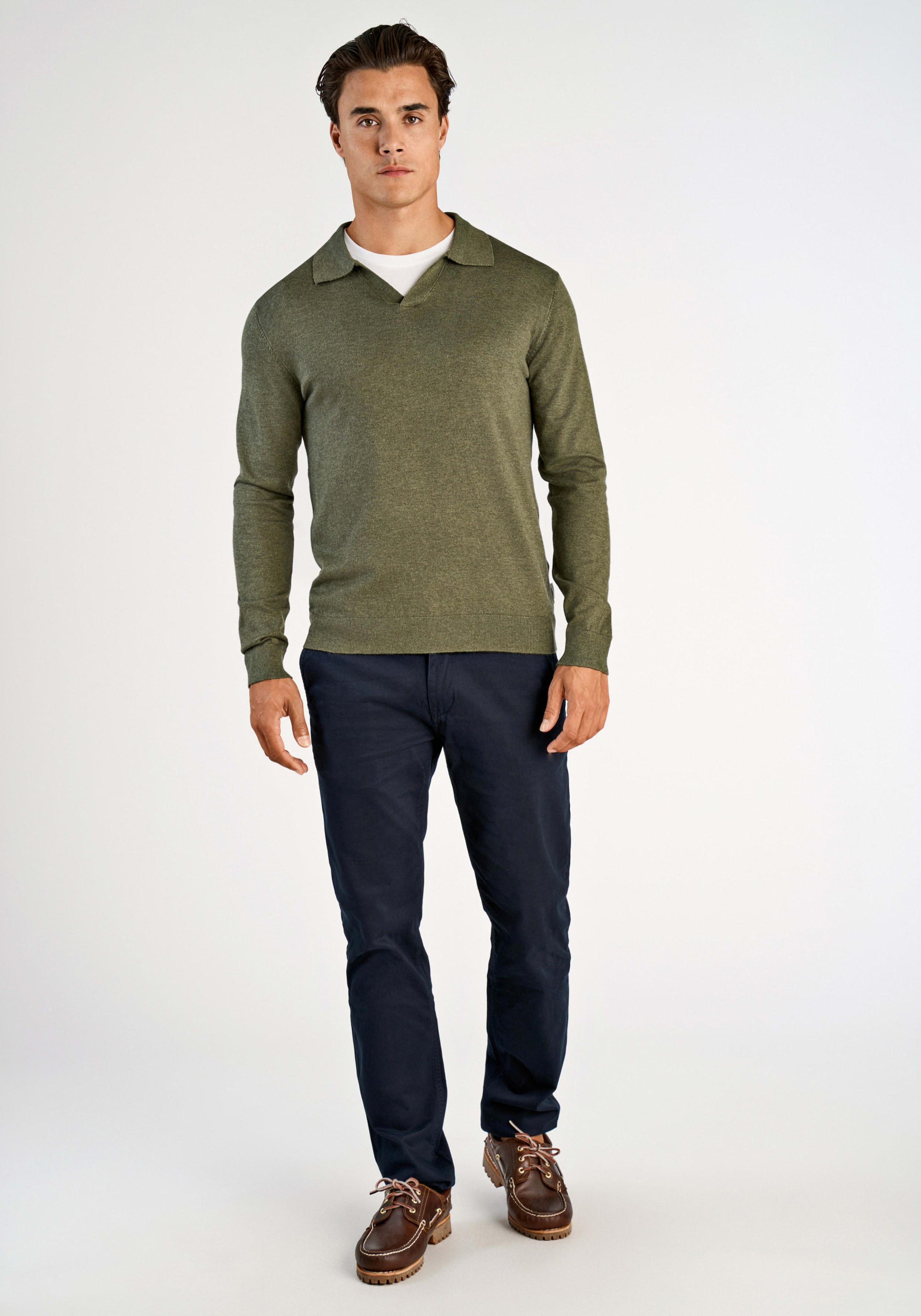 LINDBERGH Strickpullover mit Polokragen und mit Viskose