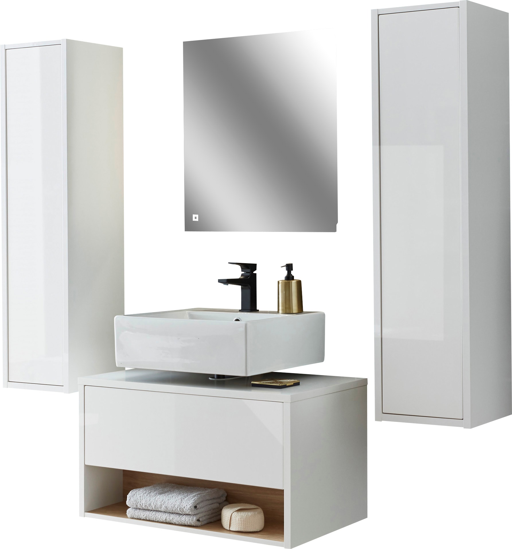 PLACES OF STYLE Badmöbel-Set "Studio Line, Bad im modernen Design, 4-teilig günstig online kaufen