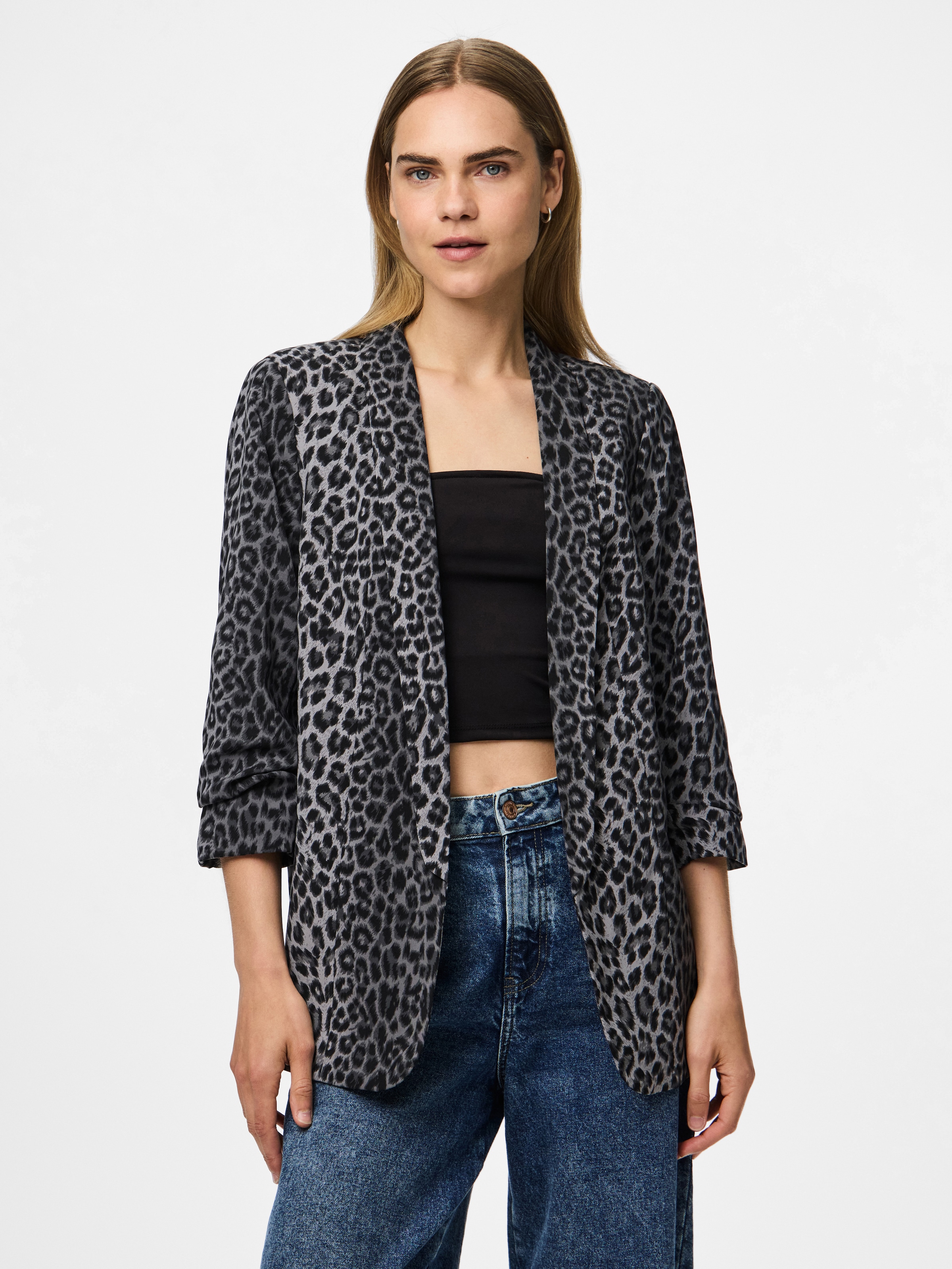 pieces Blusenblazer "PCBOSELLA 3/4 PRINTED BLAZER NOOS", mit 3/4 Ärmel günstig online kaufen