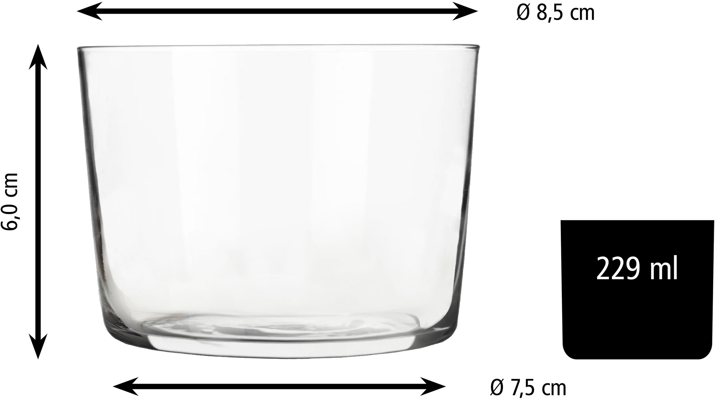 LIBBEY Gläser-Set »Libbey Rocks Glas, 12er Set -CIDRA-«, (Set, 12 tlg.), 229 ml, hochwertig verarbeitet, im modernen Design