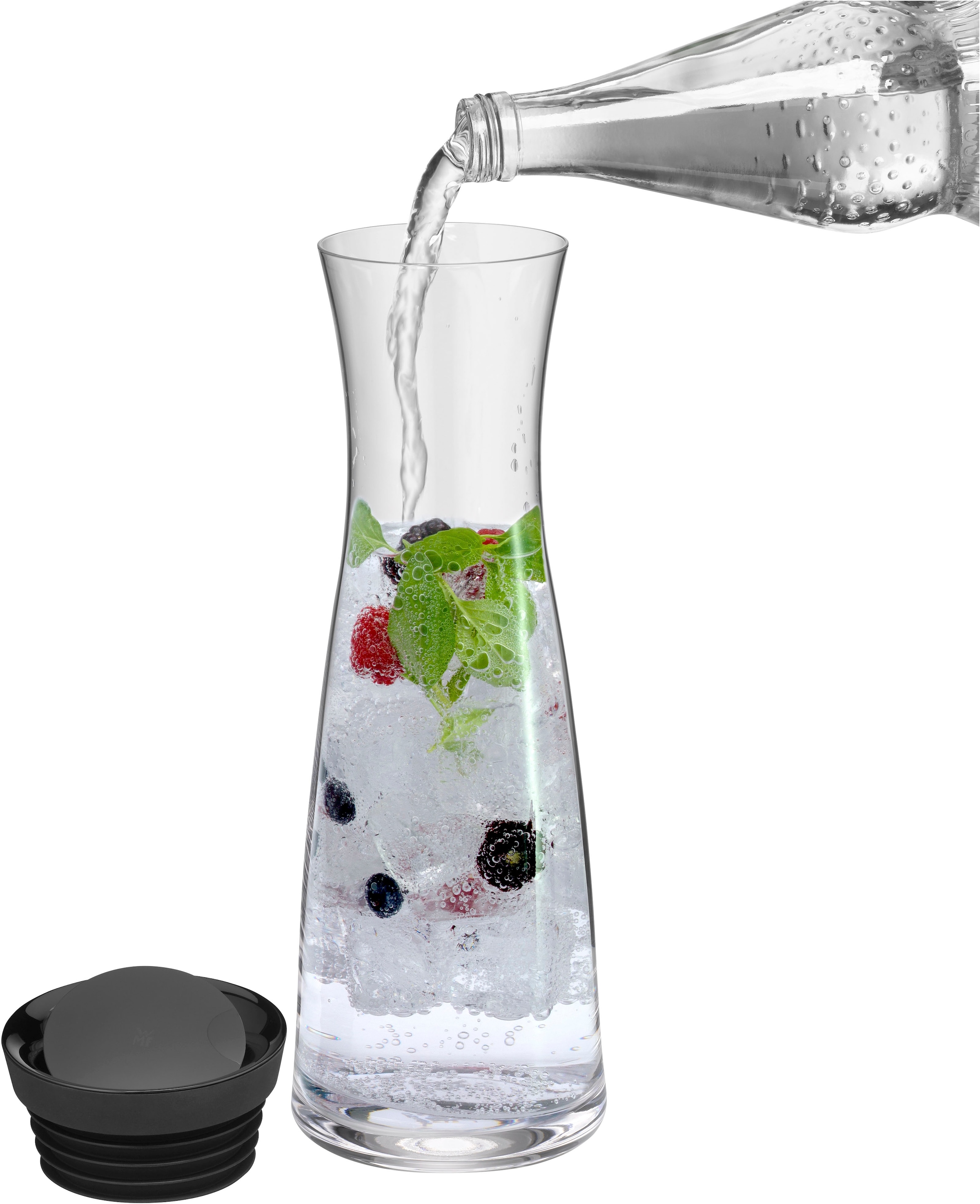 WMF Wasserkaraffe »Basic«, 1 Liter, Glaskaraffe, integriertes Sieb, tropffrei