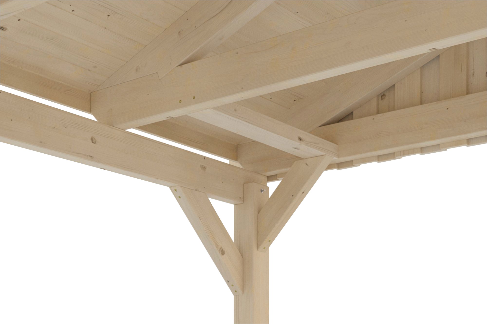 Skanholz Doppelcarport »Fichtelberg«, Leimholz-Nordisches Fichtenholz, natur, mit roten Schindeln
