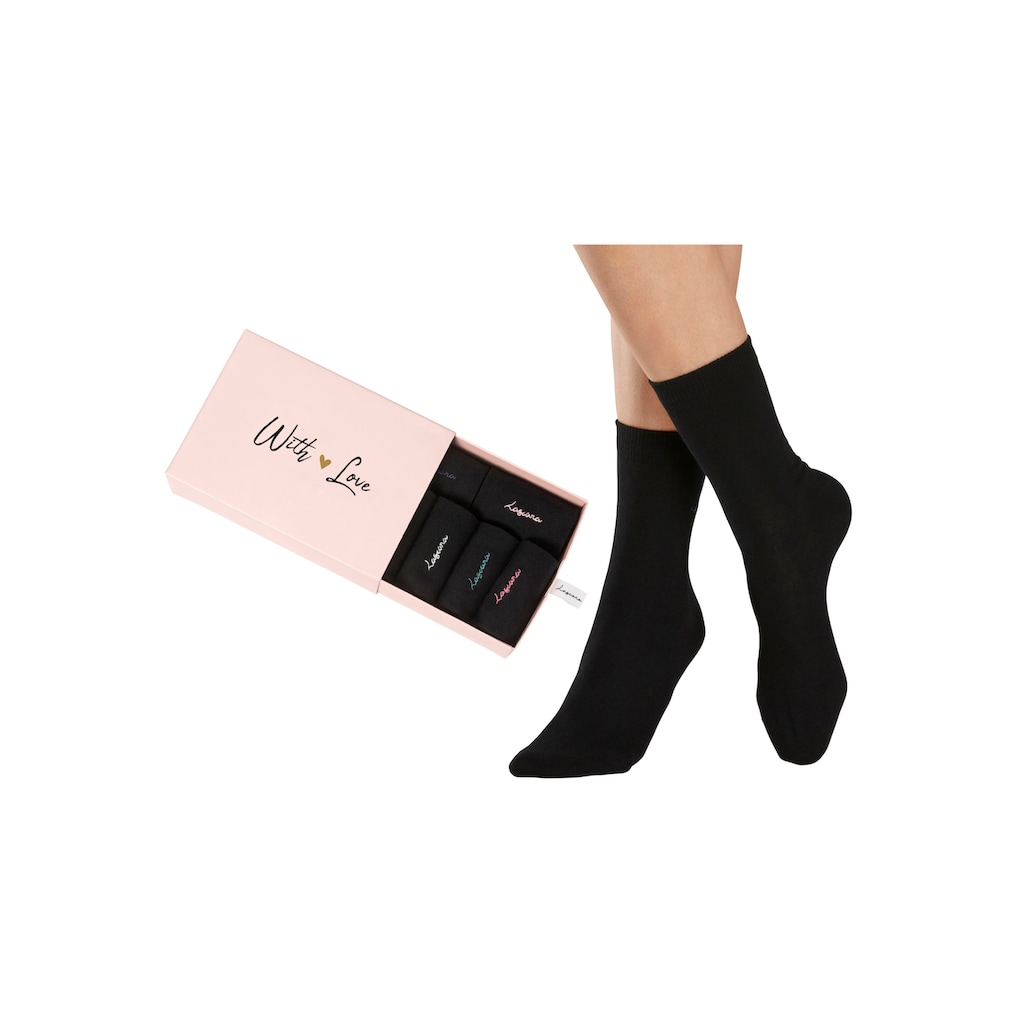 LASCANA Basicsocken, (Box, 7 Paar)