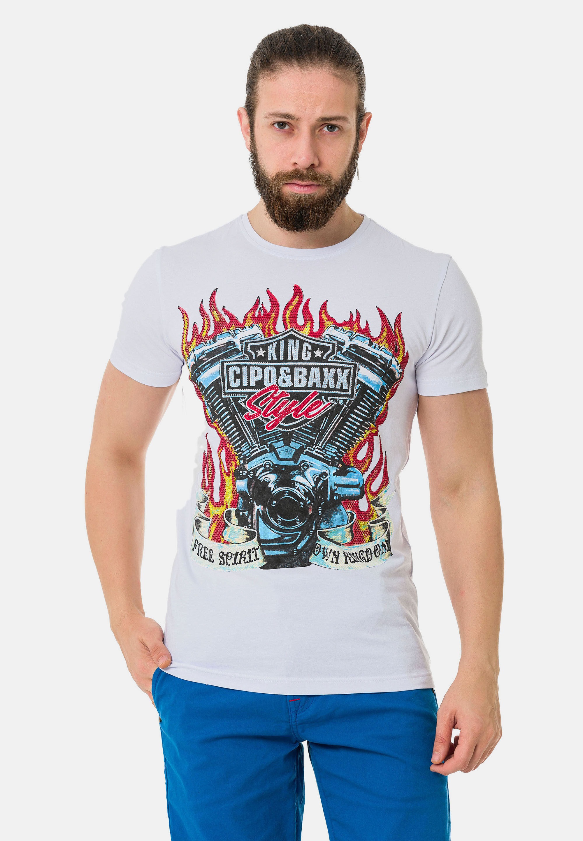 Cipo & Baxx T-Shirt "T-Shirt", mit markantem Print günstig online kaufen