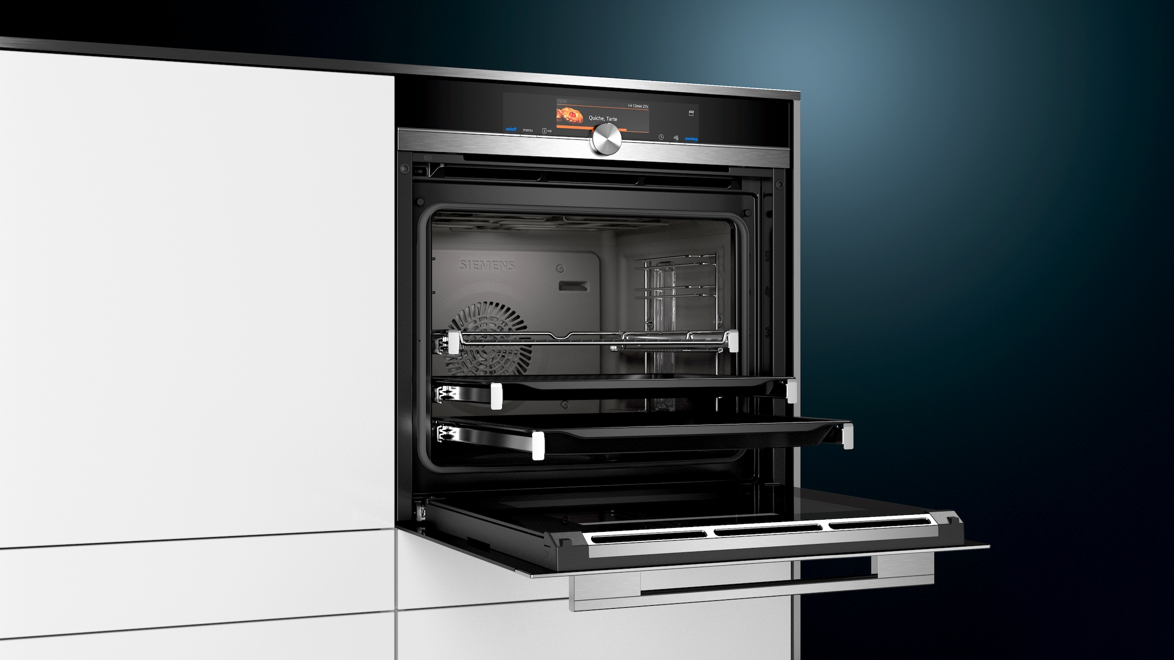 SIEMENS Dampfbackofen iQ700 »HS658GXS7«, mit 3-fach-Teleskopauszug, ecoClean Plus