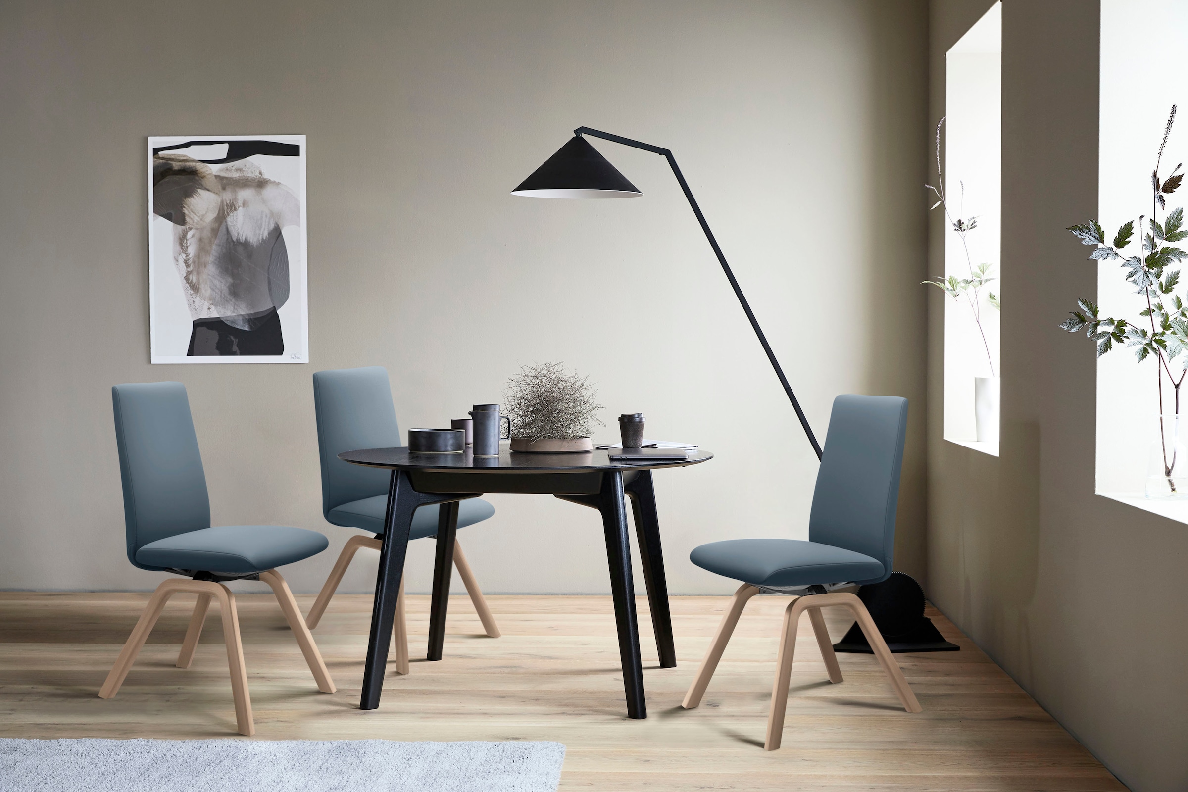 Stressless Polsterstuhl "Laurel" () Low Back, Größe M, mit schräggestellten Beinen in Schwarz