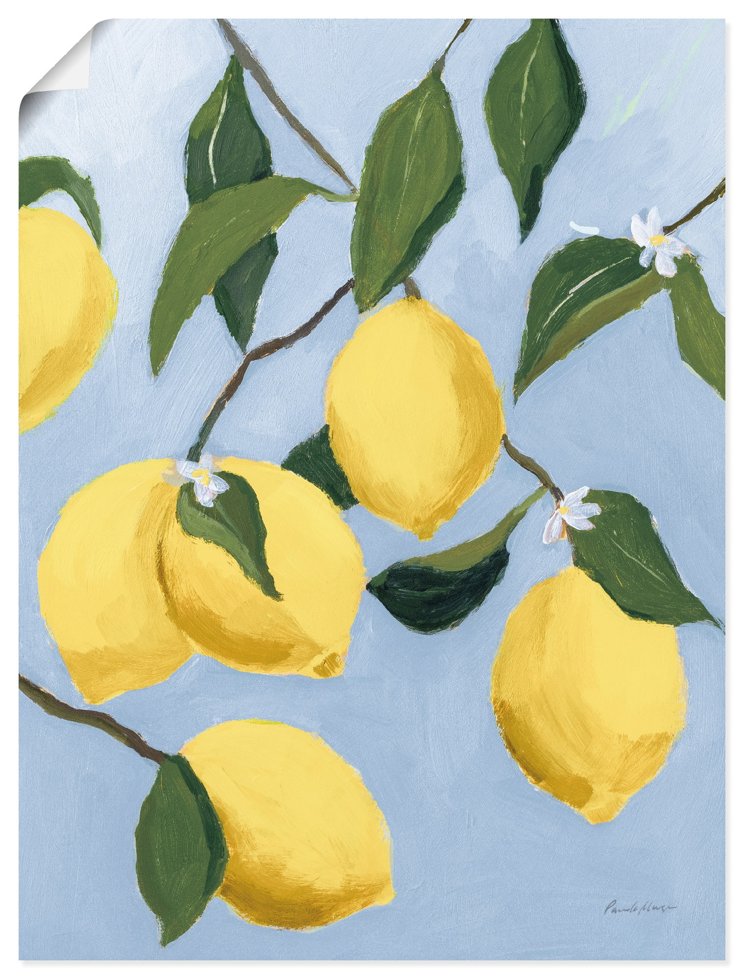 ARTLAND Lemon Tree Light Poster Yellow 45x60cm