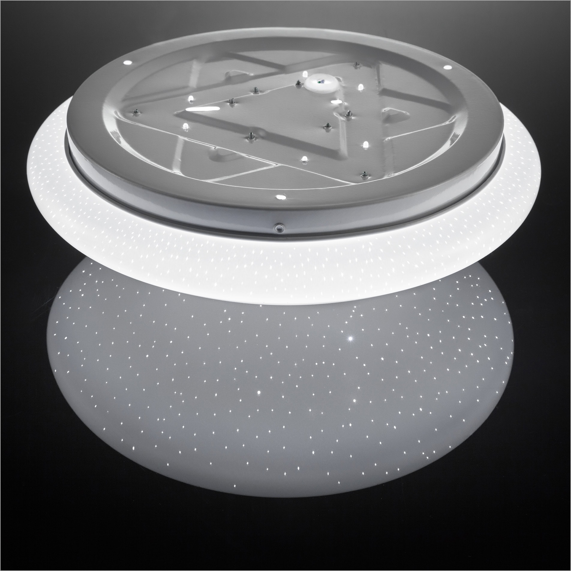 B.K.Licht LED Deckenleuchte »Astro«, 1 flammig, Leuchtmittel LED-Board | LED fest integriert, LED Deckenlampe 12W 1200lm 4.000K Sternenlicht IP20 Ø 280mm