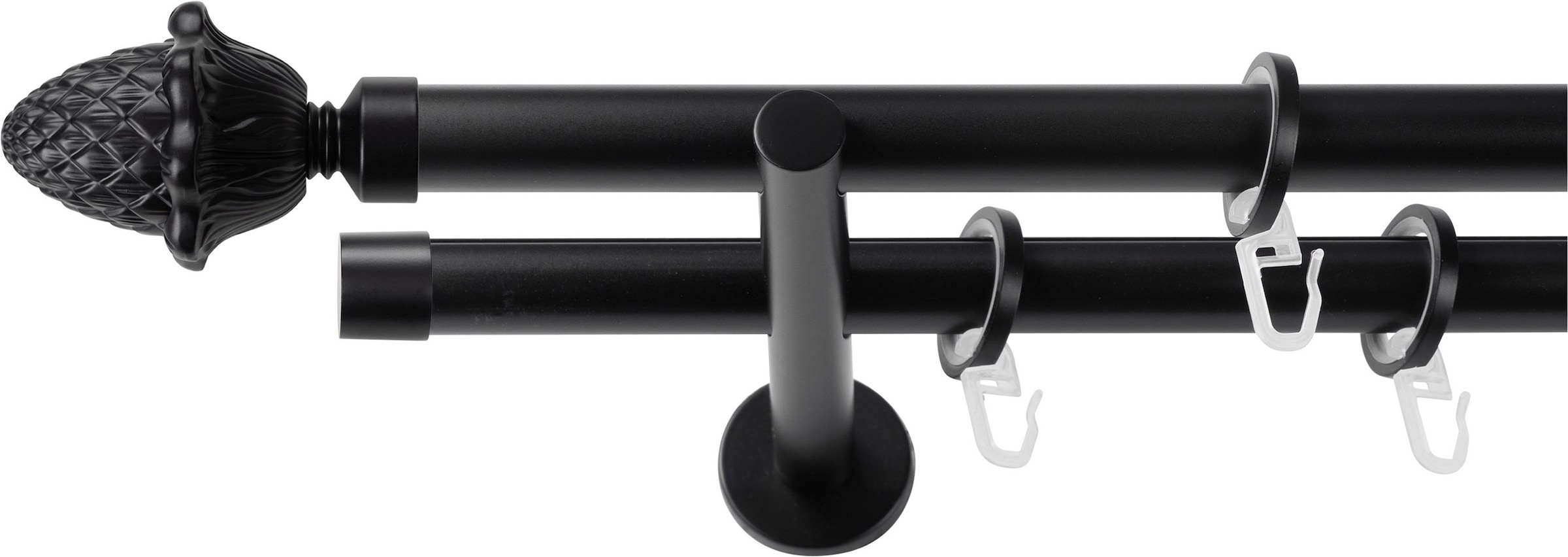 SN DECO GROUP Gardinenstange Ø 19 mm 2 läufig-läufig Fixmaß;kürzbar