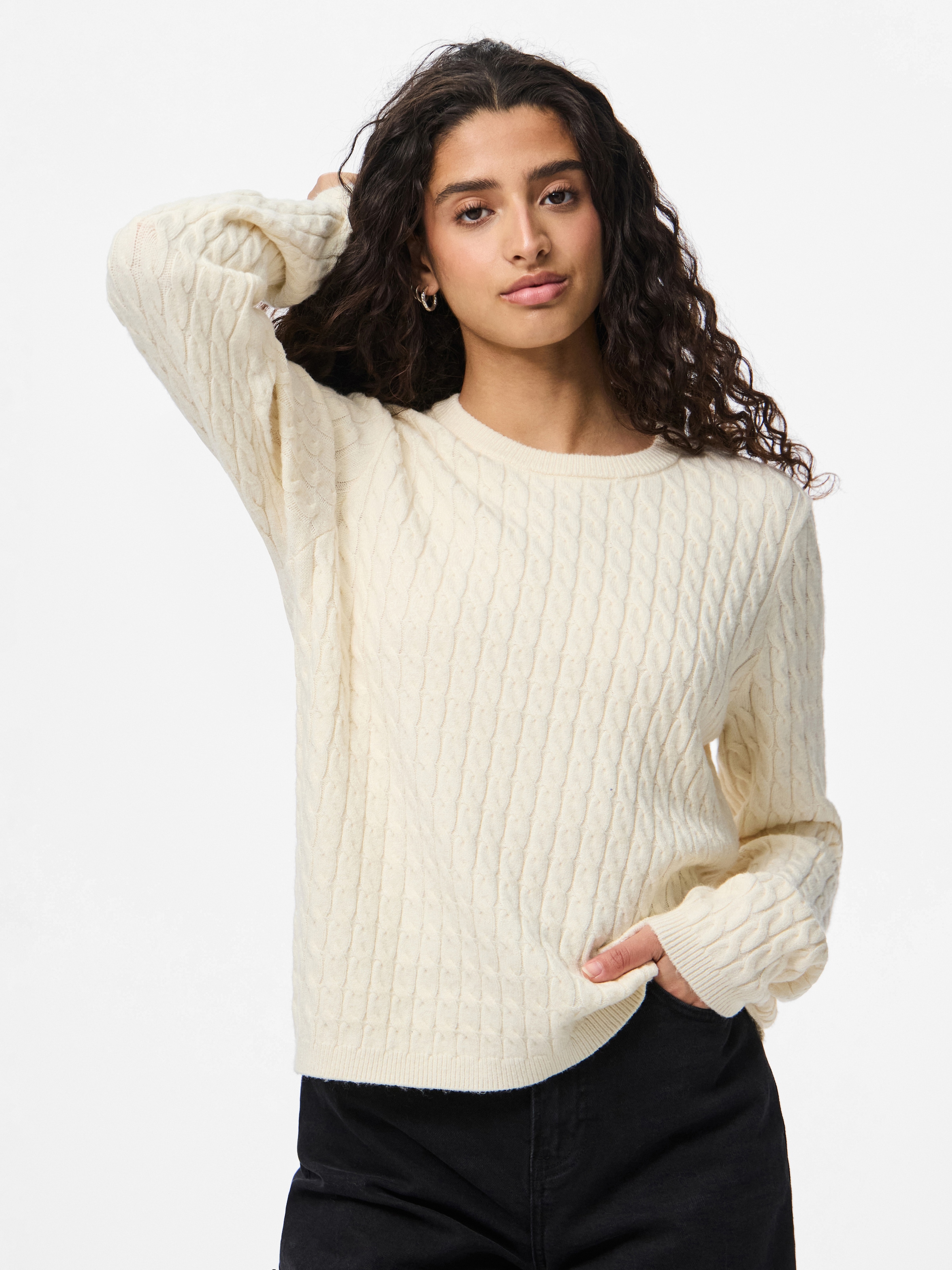 pieces Strickpullover "PCFIA LS CABLE KNIT NOOS BC" günstig online kaufen