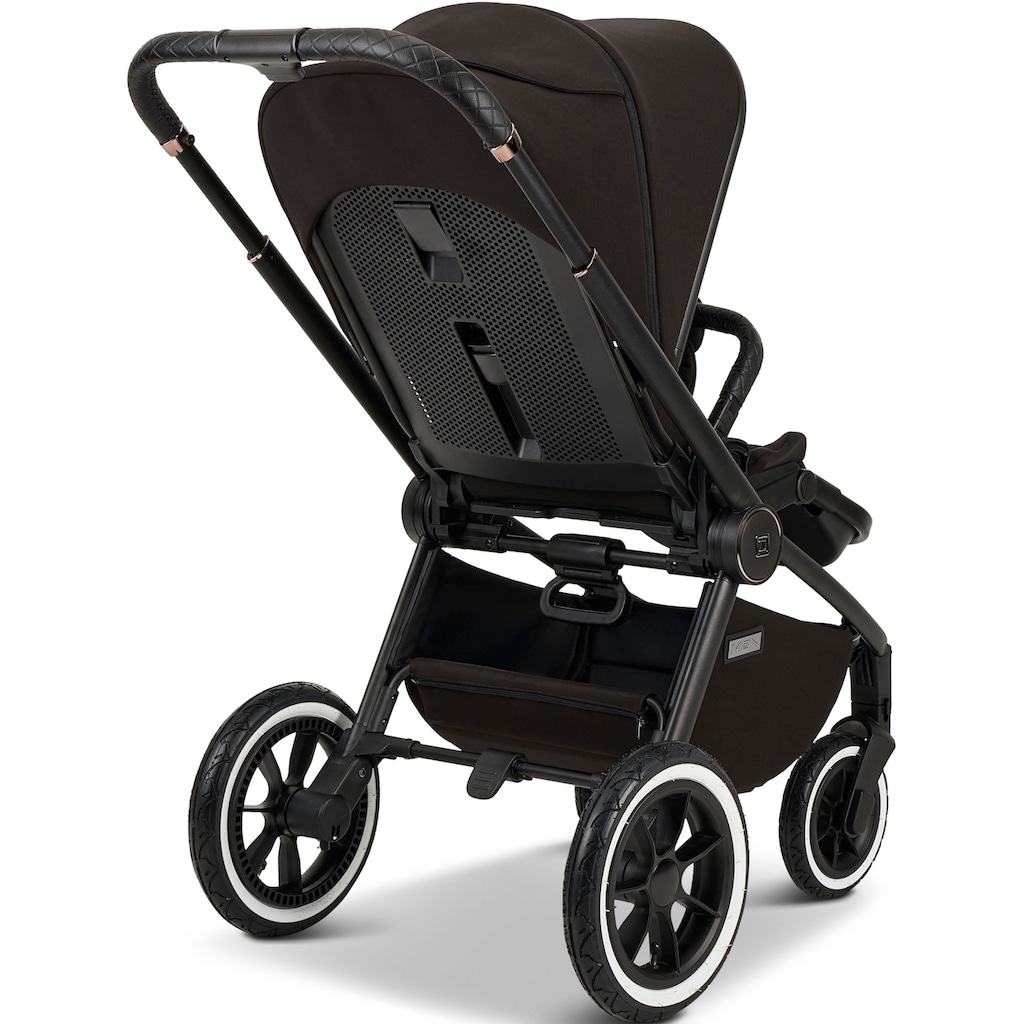 Moon Kombi-Kinderwagen »Resea+, black/black matt«, mit Luftreifen