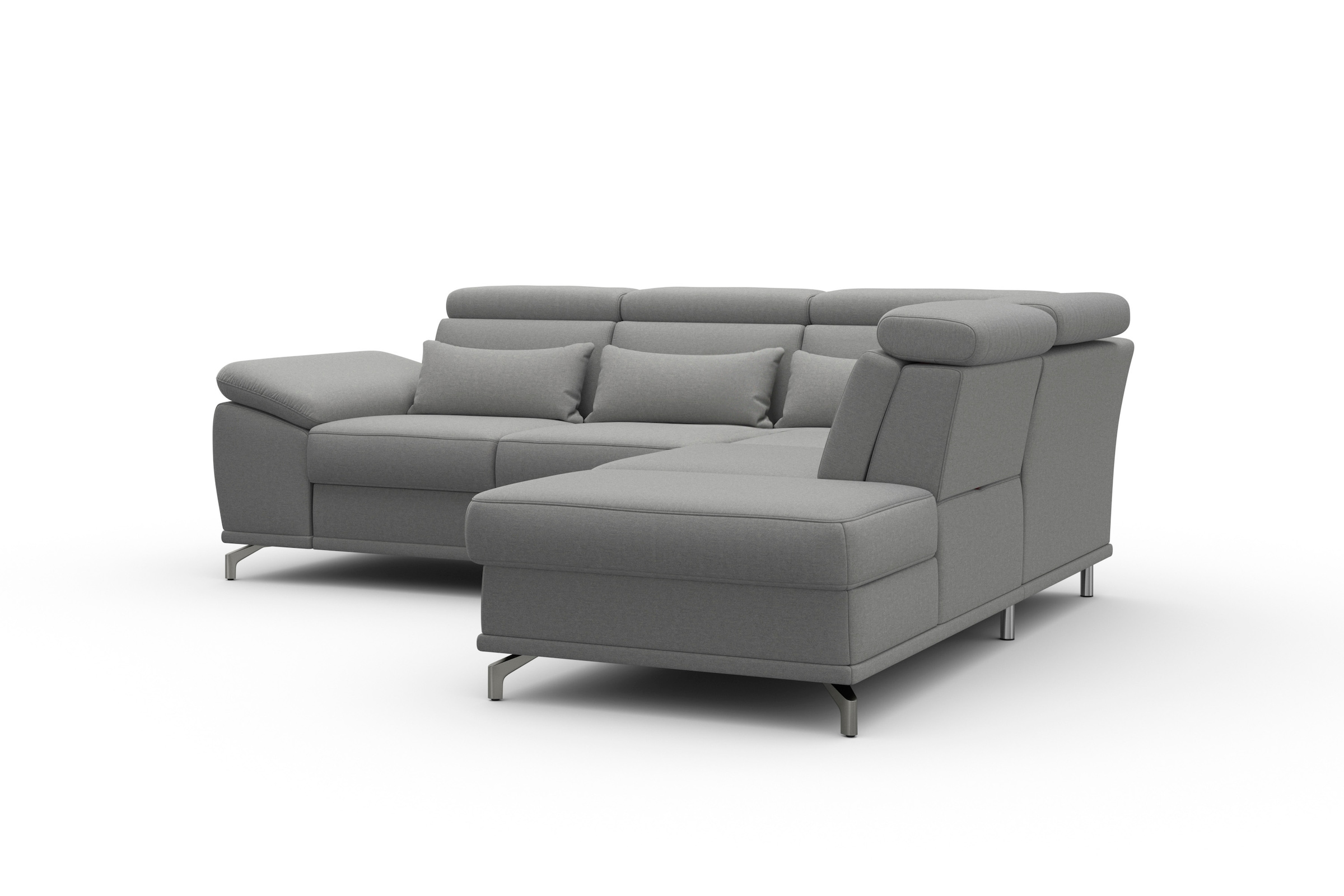 sit&more Ecksofa »Cabrio L-Form, mit Sitztiefenverstellung, Arm- und Kopfteilverstellung«, 3 Nierenkissen, Federkern, optional Bettfunktion und Stauraum