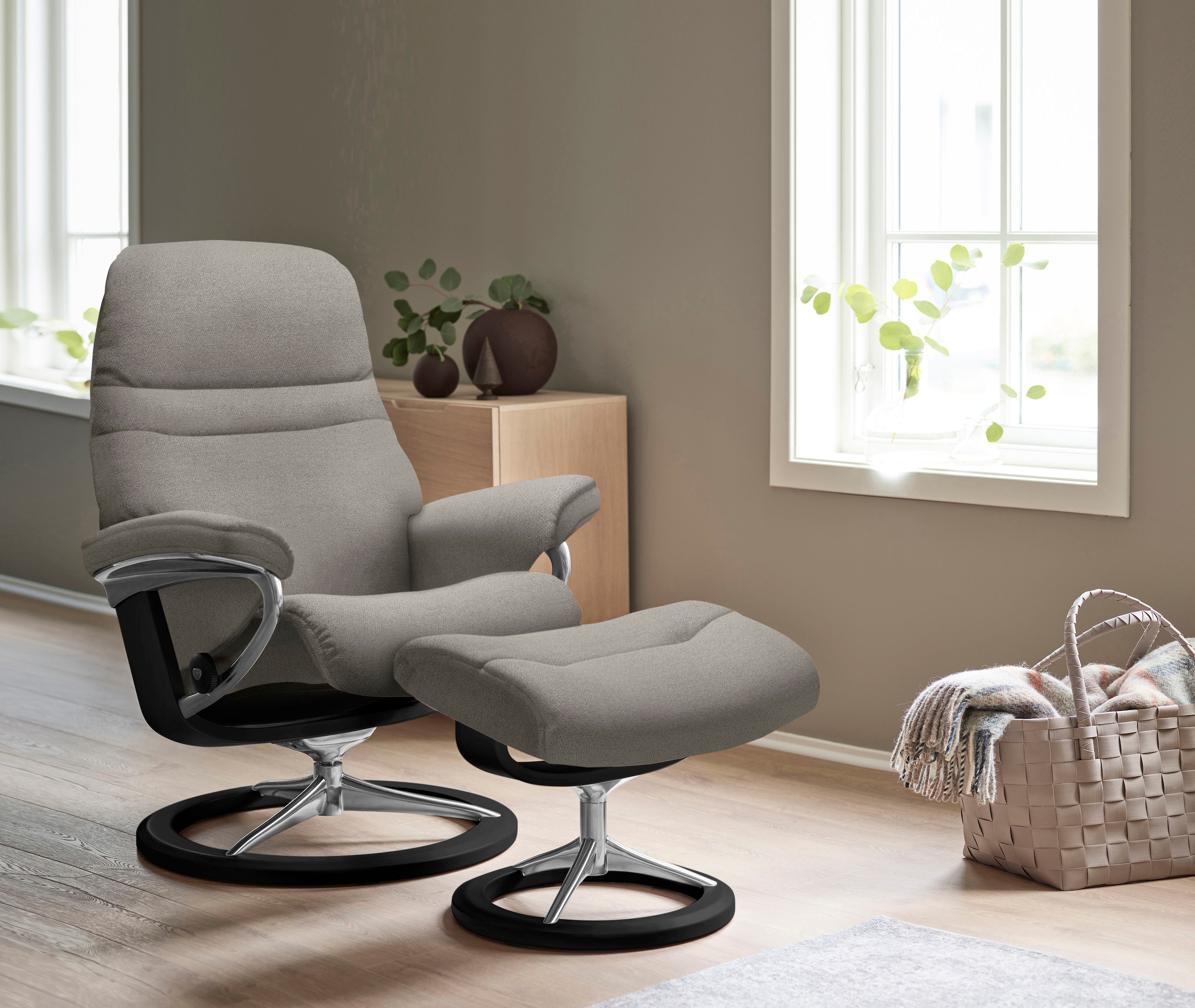 Stressless Fußhocker "Sunrise", mit Signature Base, Gestell Schwarz