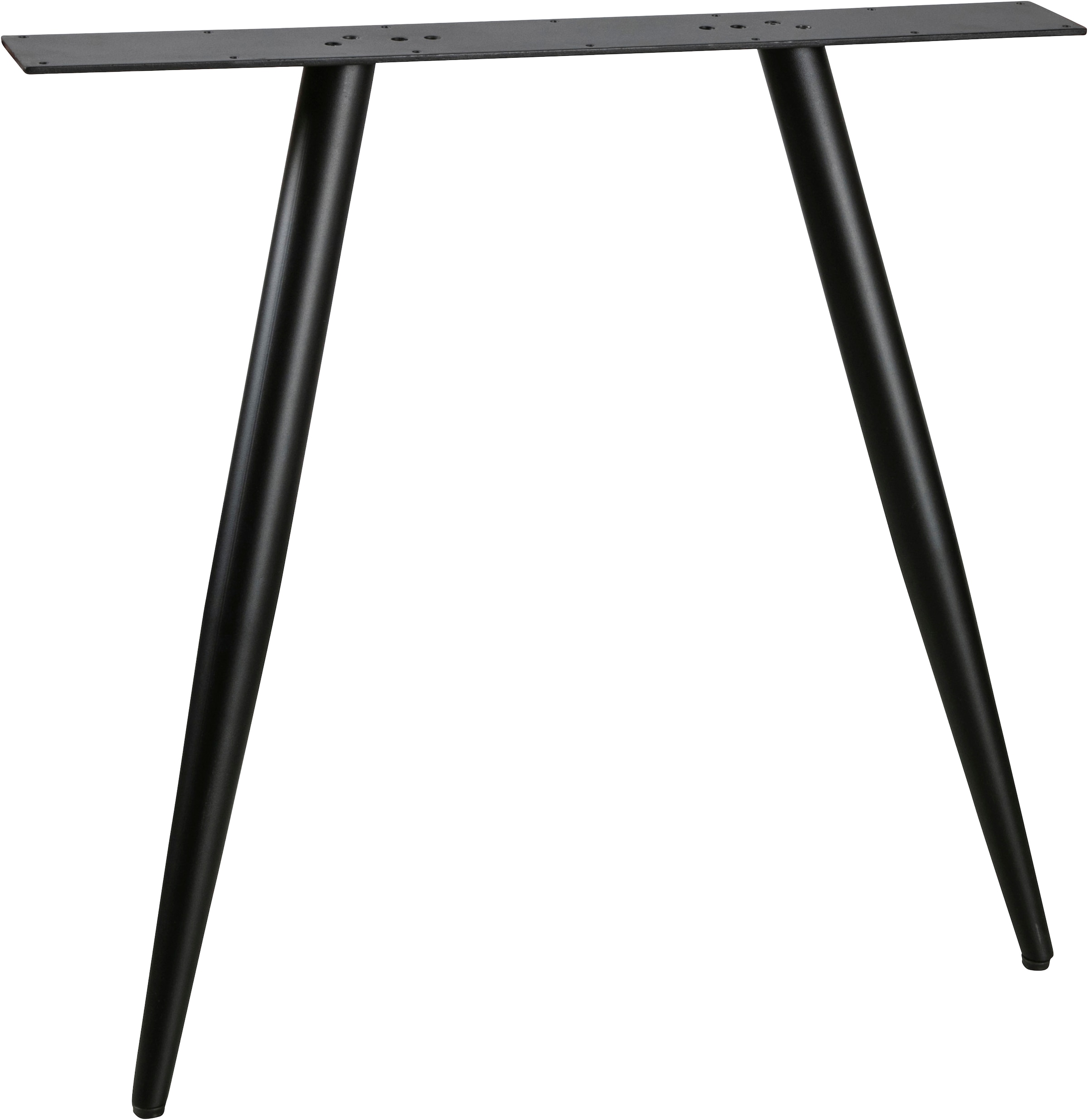 WOOOD Tischbein "Tablo Metall 2-Ständer mit Pulverbeschichtung B 79 x T 10 x H 72 cm" Rundes Gestell, Rahmen oben Ø 5 cm unten Ø 3 cm, Tragkraft 50 kg