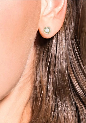 Amor Paar Ohrstecker »Golden Opal, 2036029«, mit Opal, Zirkonia (synth.)