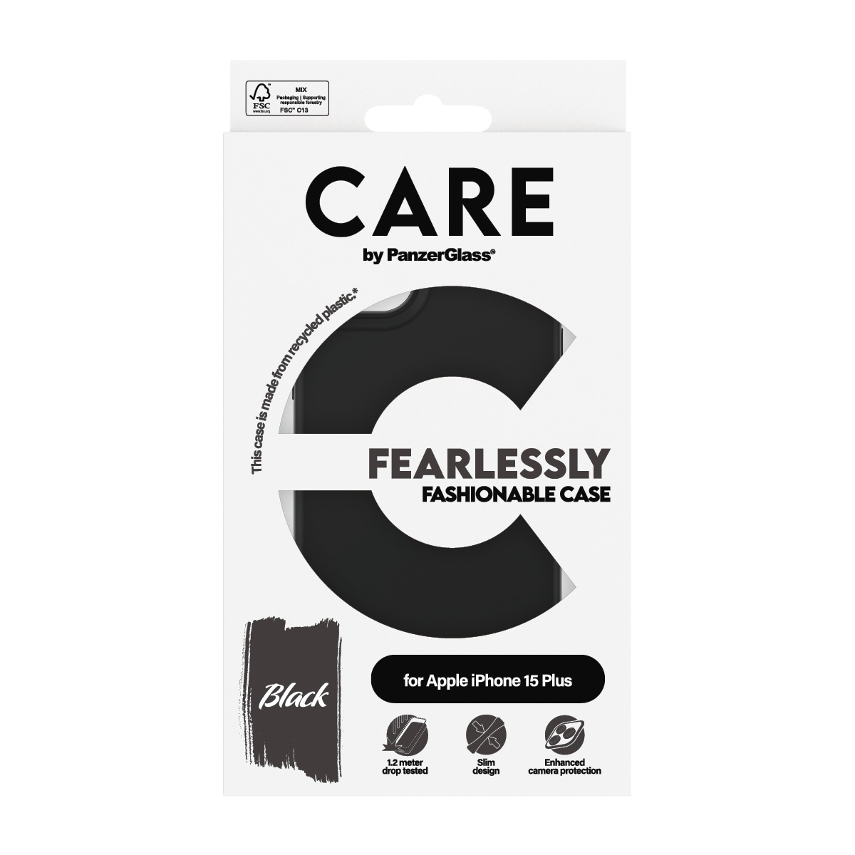 Handyhülle »Fearlessly Fashionable Case für Apple iPhone 15 Plus Fashion Black«, Backcover, Schutzhülle, Handyschutzhülle, Case, Schutzcase, stoßfest