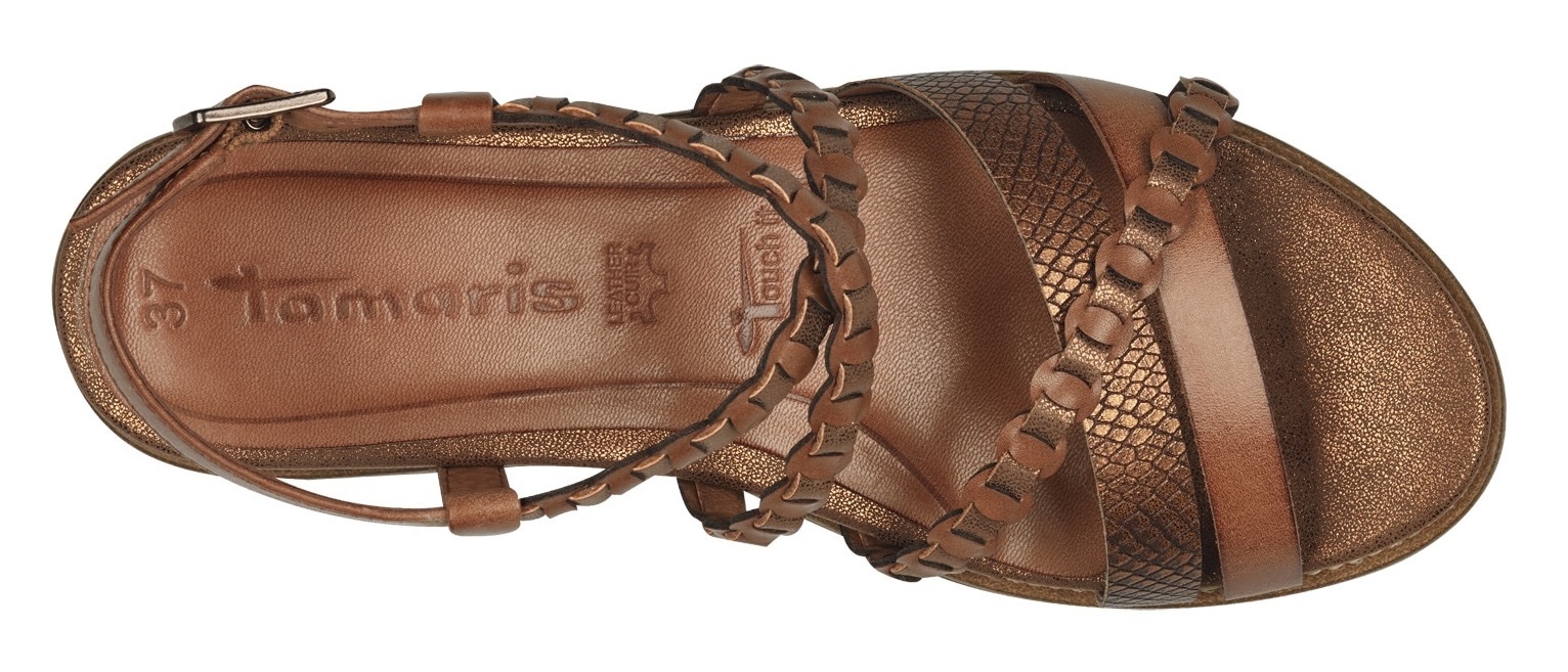 Tamaris Keilsandalette, Riemchensandale, Sommerschuh mit verstellbarer Schnalle