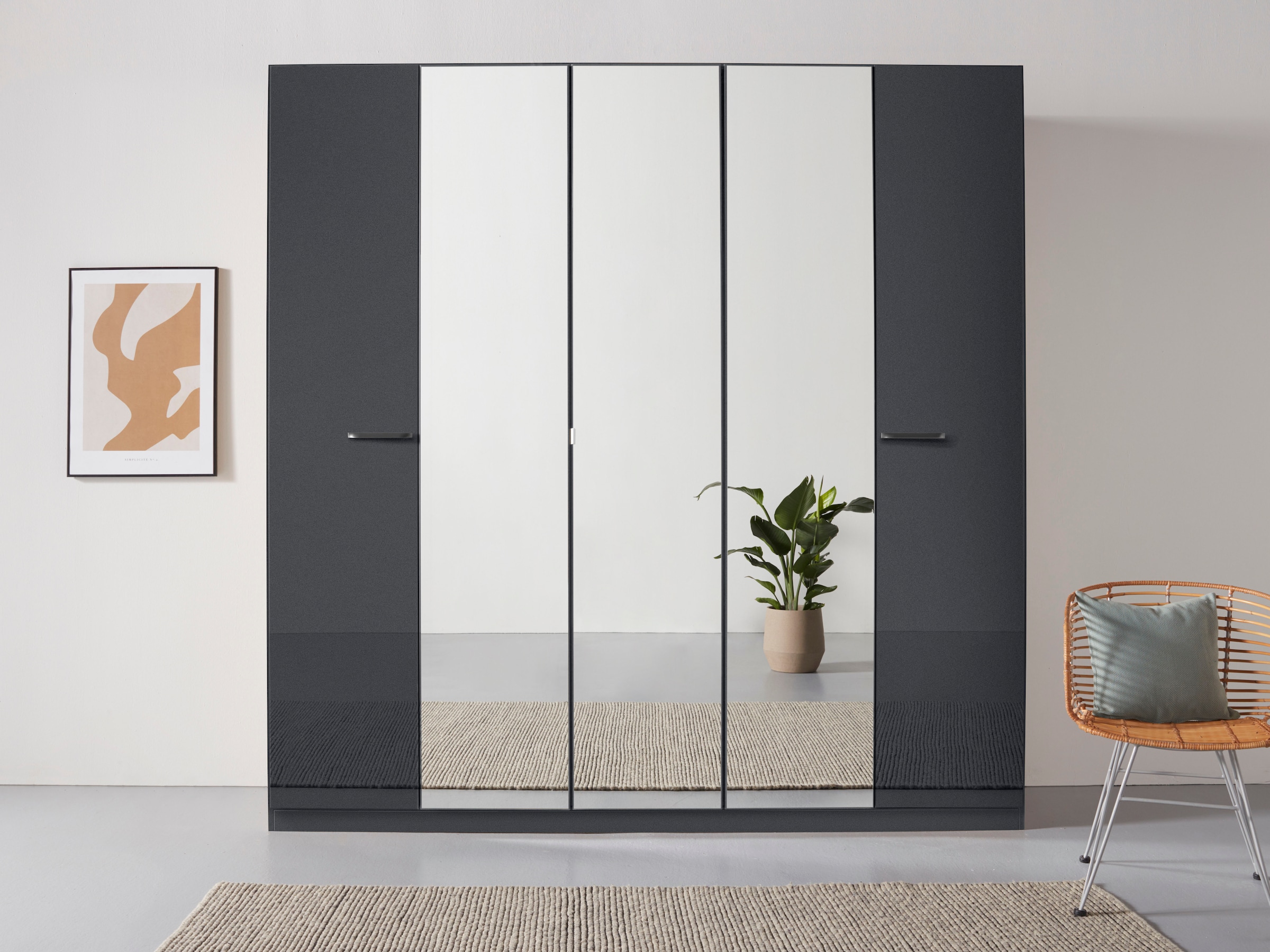 OTTO home Kleiderschrank "Mehrzweckschrank Aktenschrank Möbel Mietswohnung Schlafzimmer OTELI" erhältlich in Breiten 91-360 cm, ab Breite 136cm inkl. Innenschubladen, mit zusätzlichen Einlegeböden, optional mit Spiegel MADE IN GERMANY