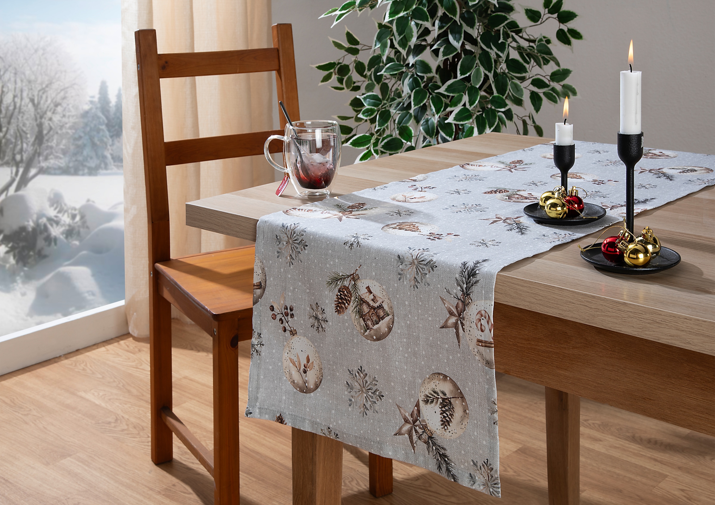HOME WOHNIDEEN Tischläufer "FELIZ NAVIDAD" Tischläufer, SET, Dekostoff bedruckt