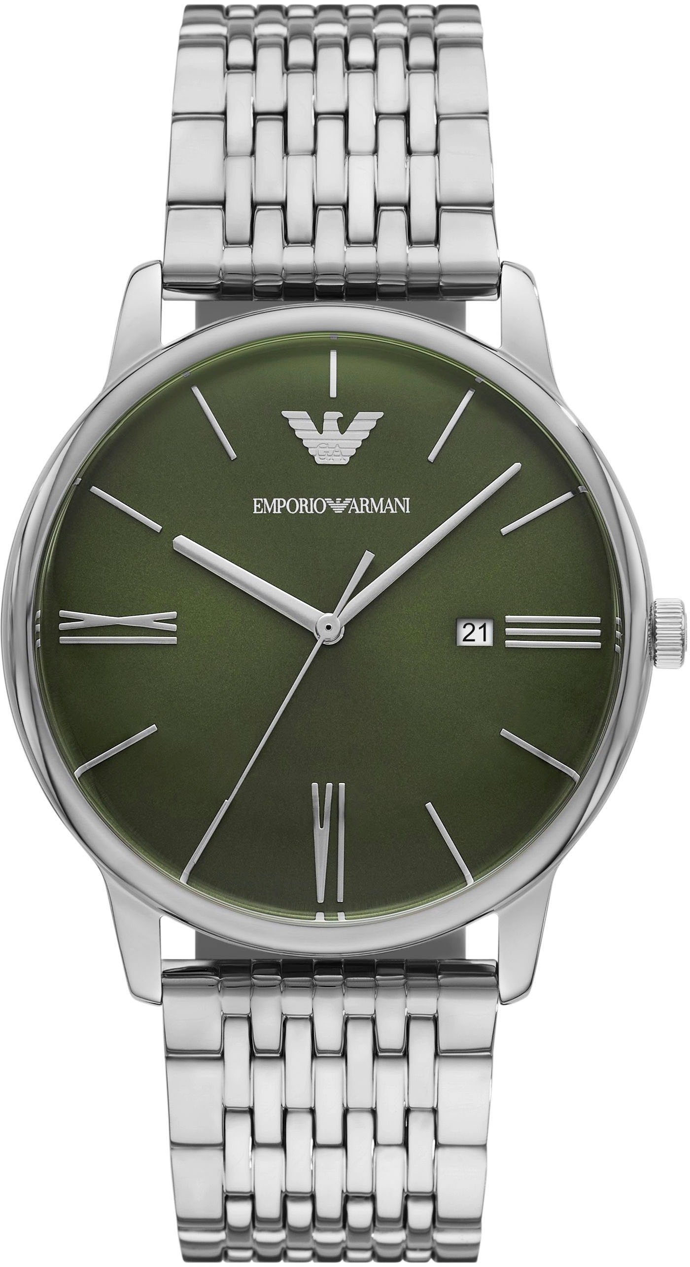 Emporio Armani Quarzuhr Armbanduhr Herrenuhr Edelstah...