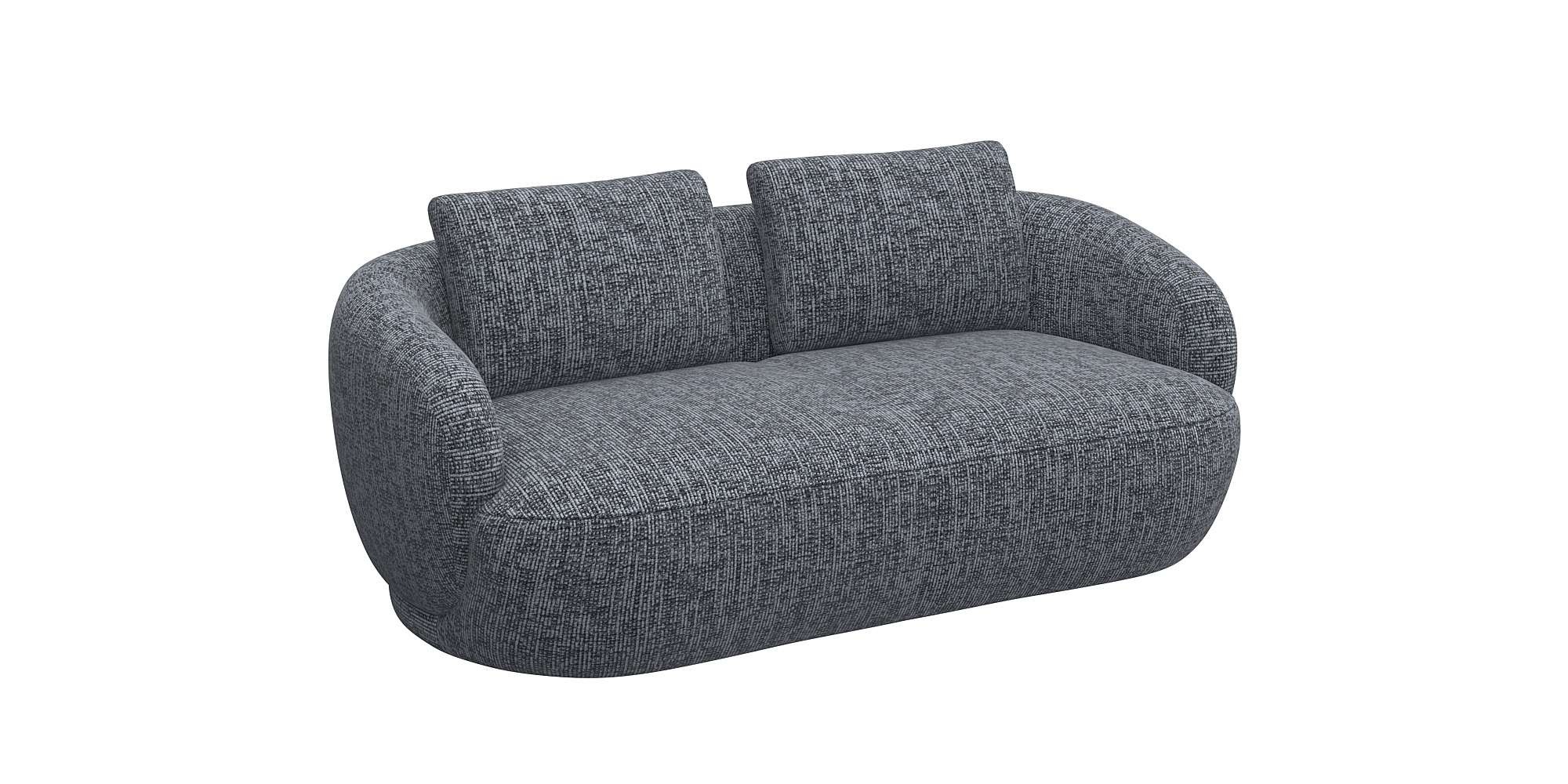 Thumbnail - FLEXLUX 2,5-Sitzer "Torino, rund, Couch, Loveseat,", Modernes, organisches Sofa-Design, Kaltschaum, Wellenunterfederung