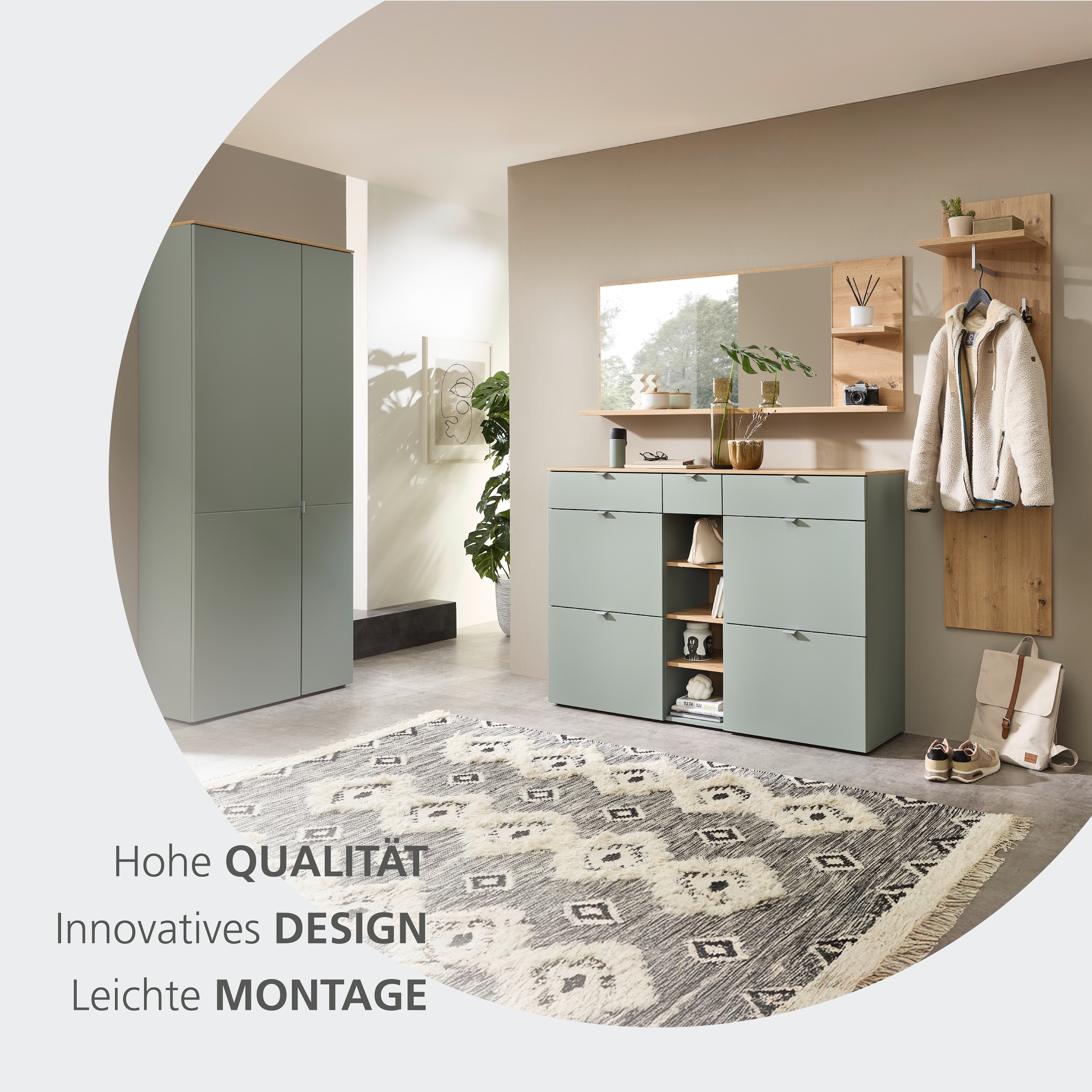 Innostyle Schuhschrank »Bari Schuhschrank, BxHxT 78x202x38 cm«, (1 St.), 2 türig, 9 Fächer, Softclose, ABS Kantenschutz