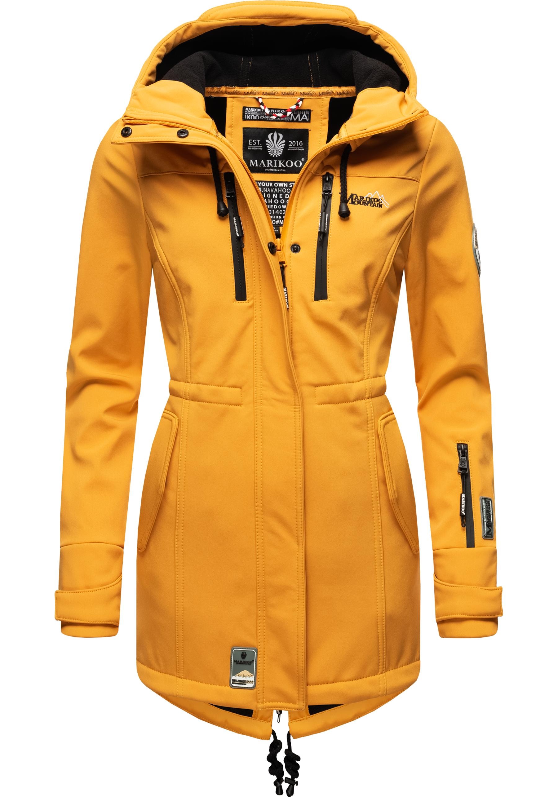 Marikoo Funktionsmantel "Zimtzicke", sportlicher Softshell Parka mit Kapuze