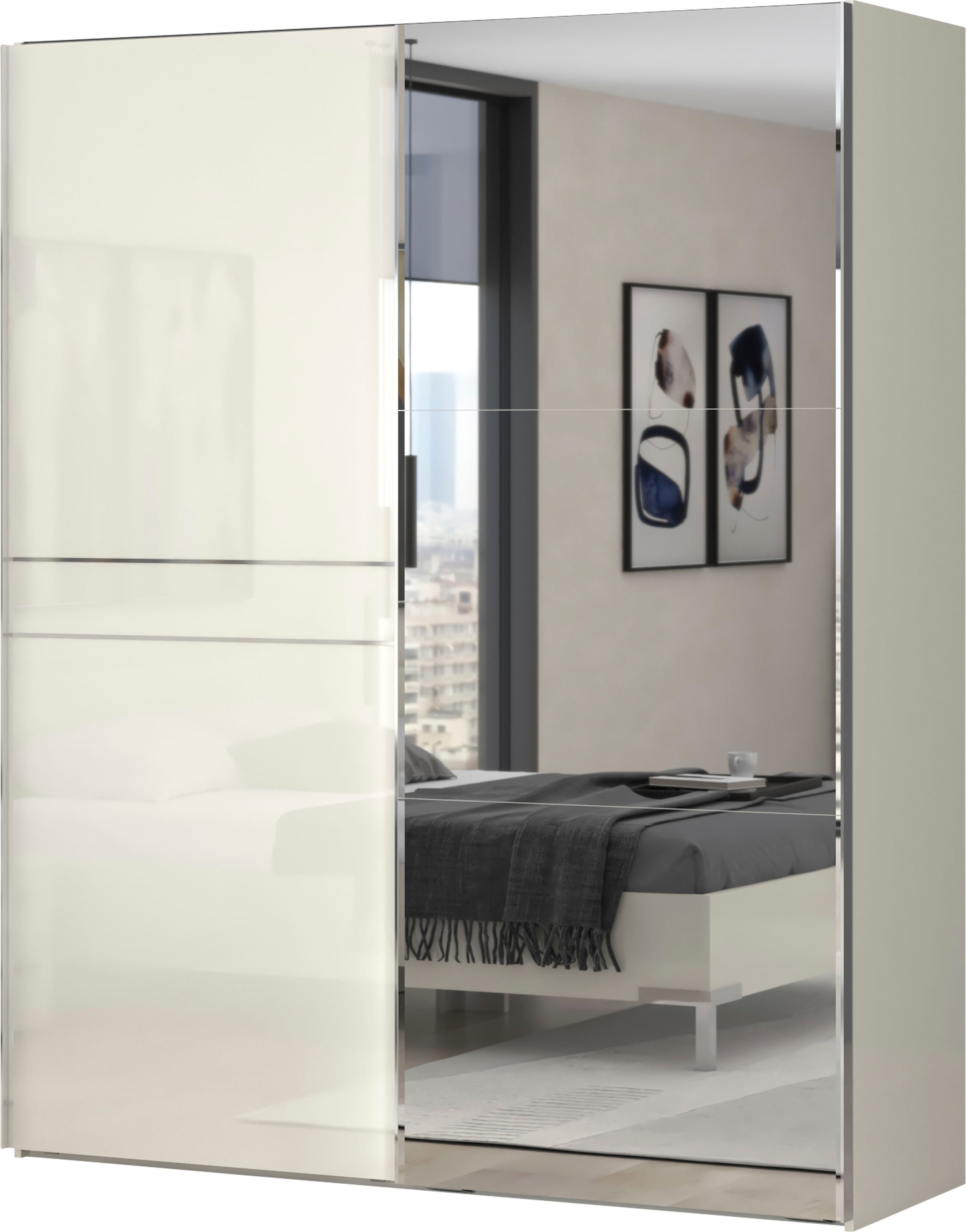 Places of Style Schwebetürenschrank "Piano, mit Einlegeböden, Kleiderstange günstig online kaufen