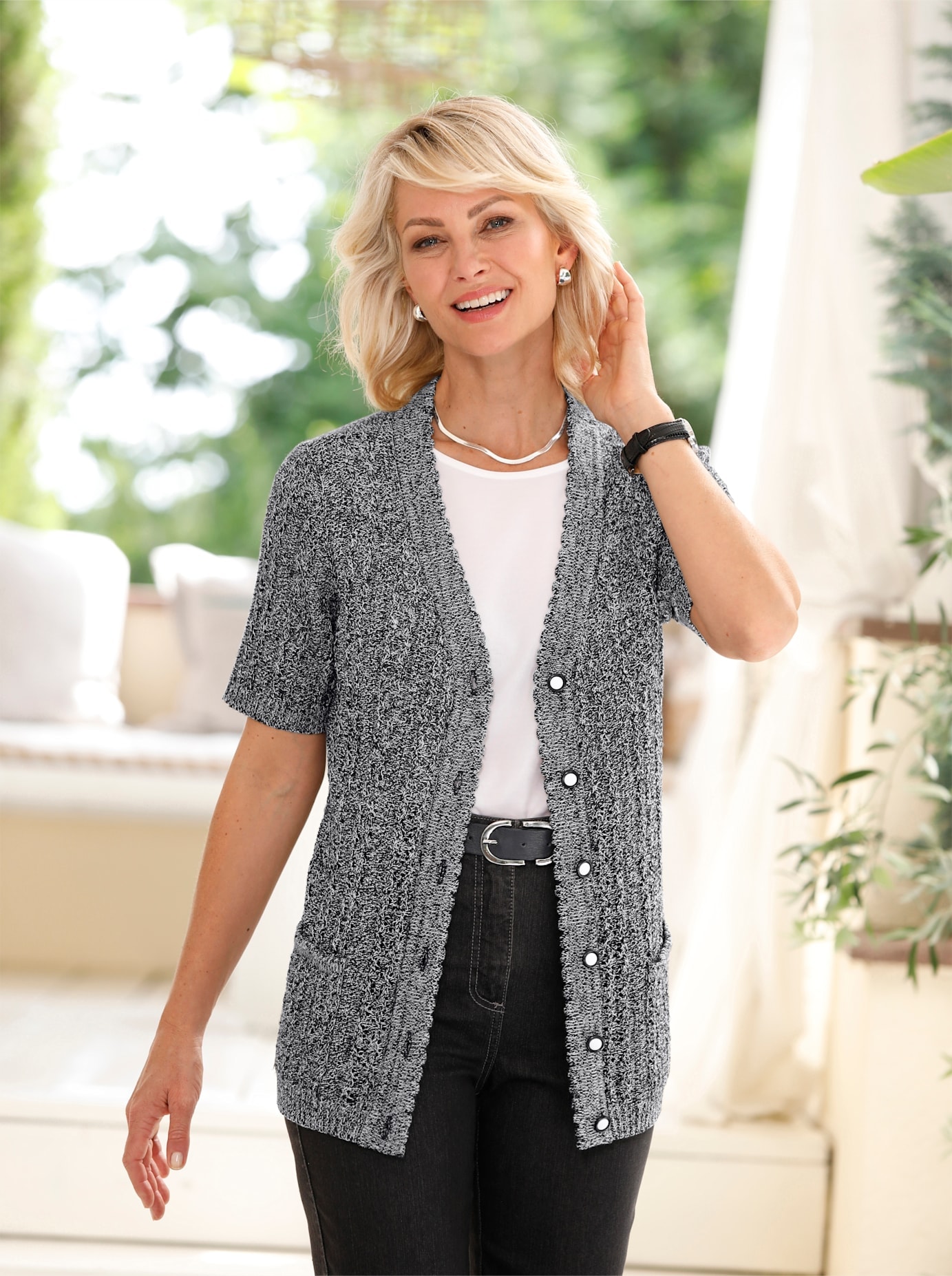 Classic Basics Ajourstrickjacke günstig online kaufen