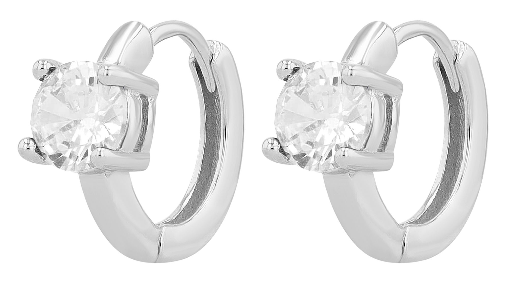 Adelia´s Klappcreolen "Ohrringe – Klappcreole aus 925 Silber mit Zirkonia" Ideal als Geschenk für besondere Anlässe