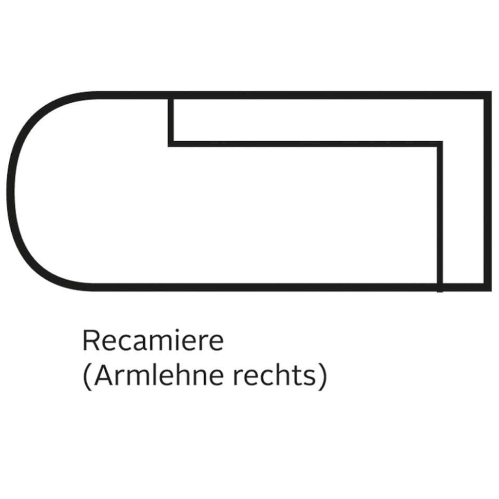 Leonique Recamiere »Cozy«, mit losen Kissen und Metallbeinen, Armlehne links oder rechts wählbar