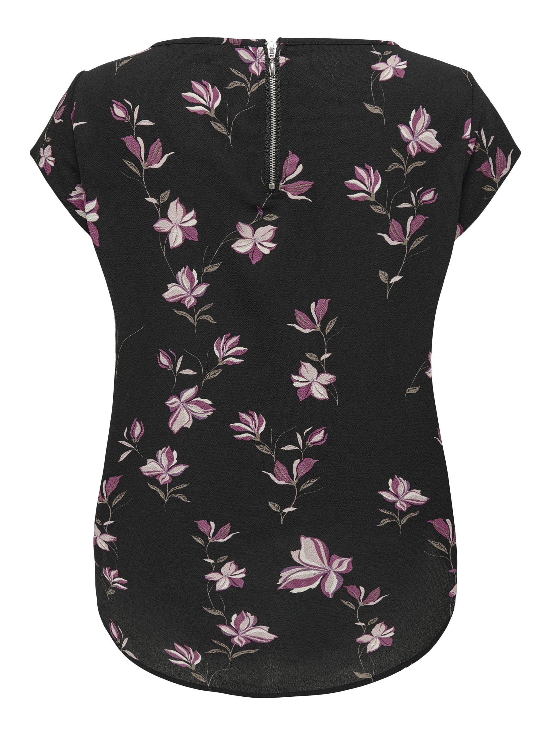 ONLY ONLVIC Short Sleeve Shirt Blouse Black Magnolia 38 6