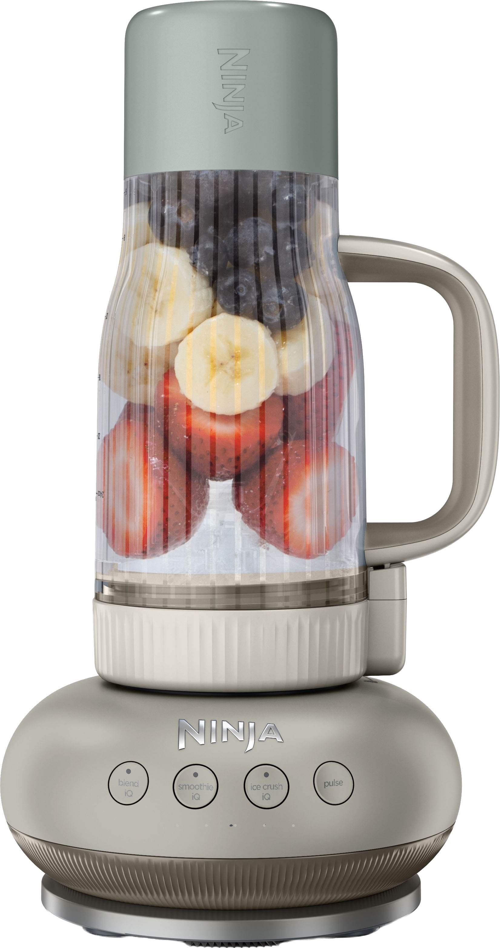 Thumbnail - NINJA Handmixer "BlendBoss To-Go-Becher-Mixer - stone/mint DB351EUST" 1100 W Auto-iQ-Technologie, Zerkleinert alles eisk...