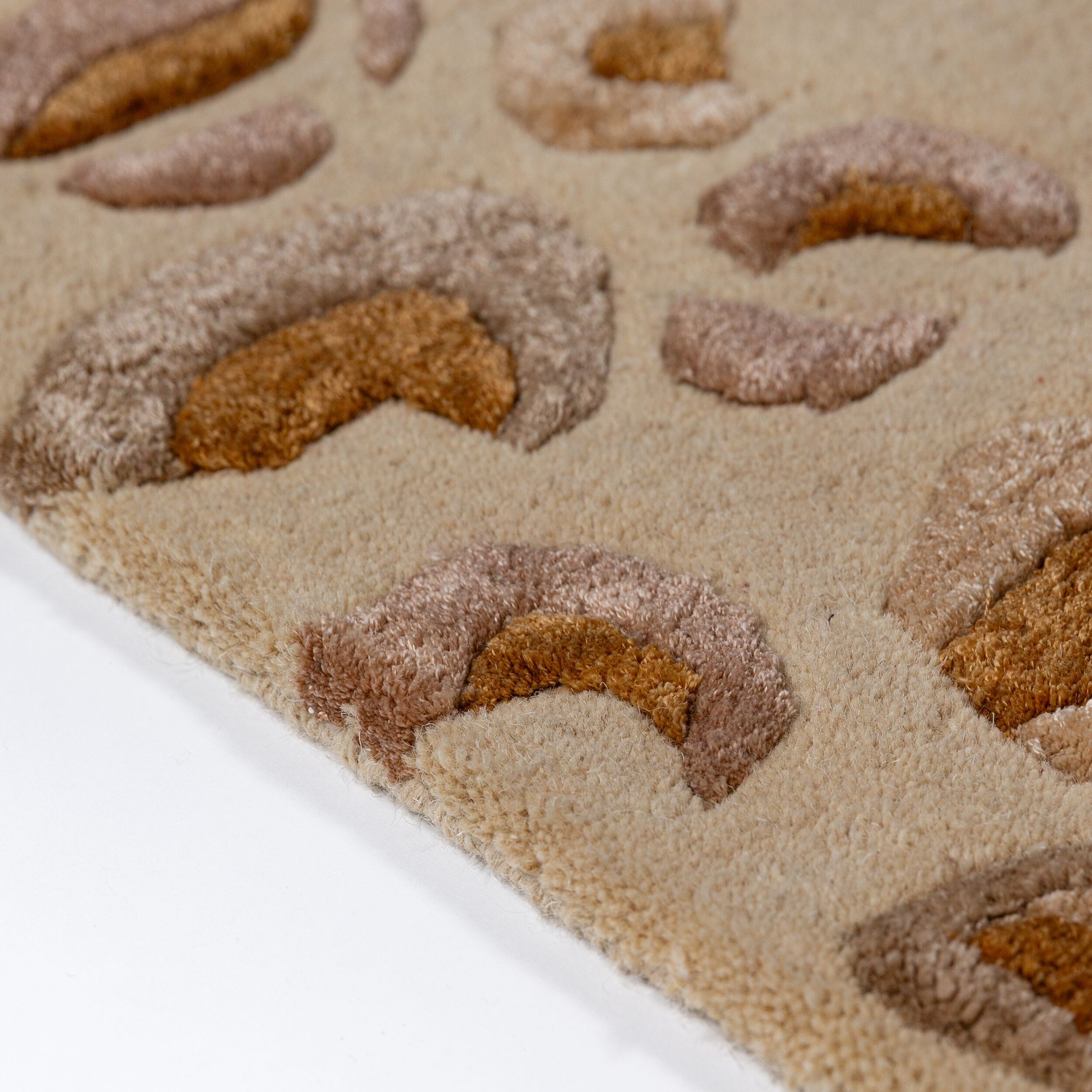 FLAIR RUGS Teppich »LEOPARD FRAME« rechteckig Glänzende Woll-Viskose-Mischung, Leo Muster, Wohnzimmer, Schlafzimmer