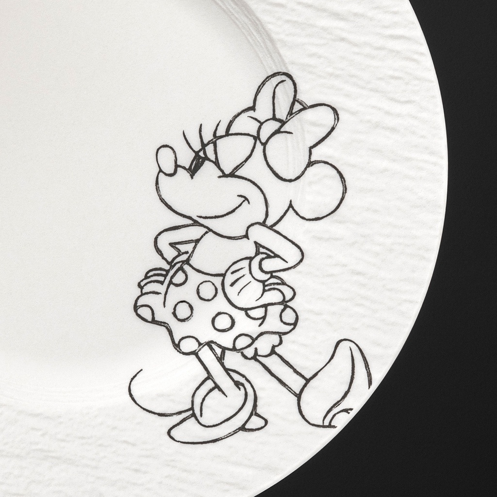 Villeroy & Boch Frühstücksteller »Frühstücks-/Dessertteller Manufacture Rock blanc Mickey Mouse ø 21,7 cm 6er Set weiß« Spülmaschinenfest, Mikrowellensicher