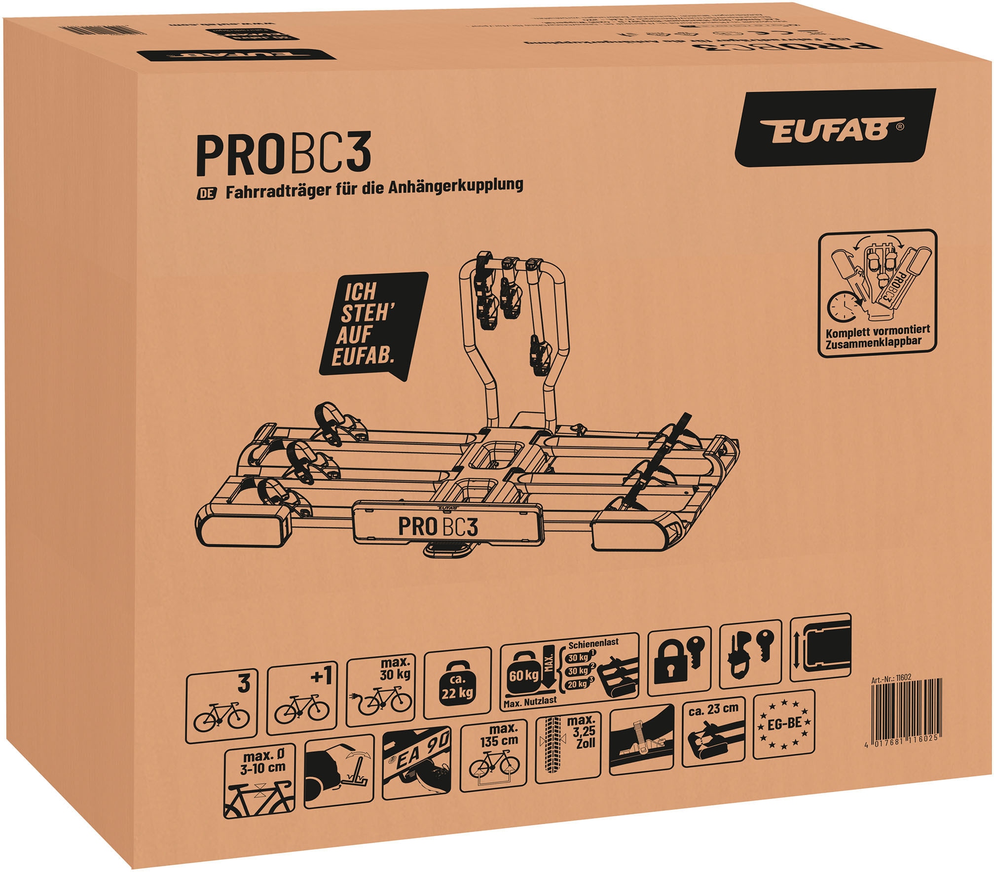 EUFAB Kupplungsfahrradträger »EUFAB 11602 Fahrradträger ProBC3«