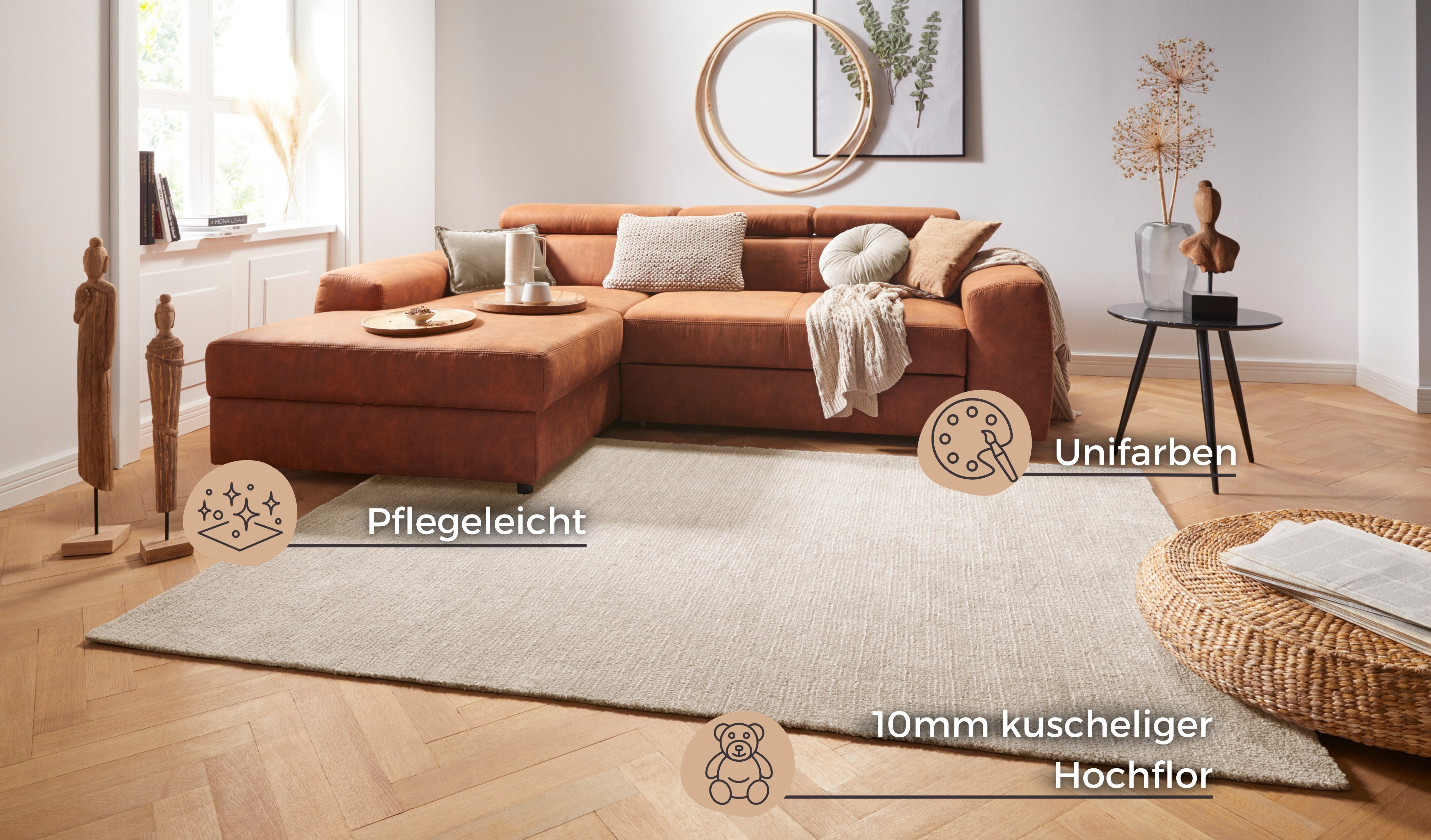 Thumbnail - HANSE Home Teppich "Supersoft", rechteckig, 10 mm Höhe, Kurzflor, Läufer Modern, Einfarbig, Wohnzimmer, Schlafzimmer