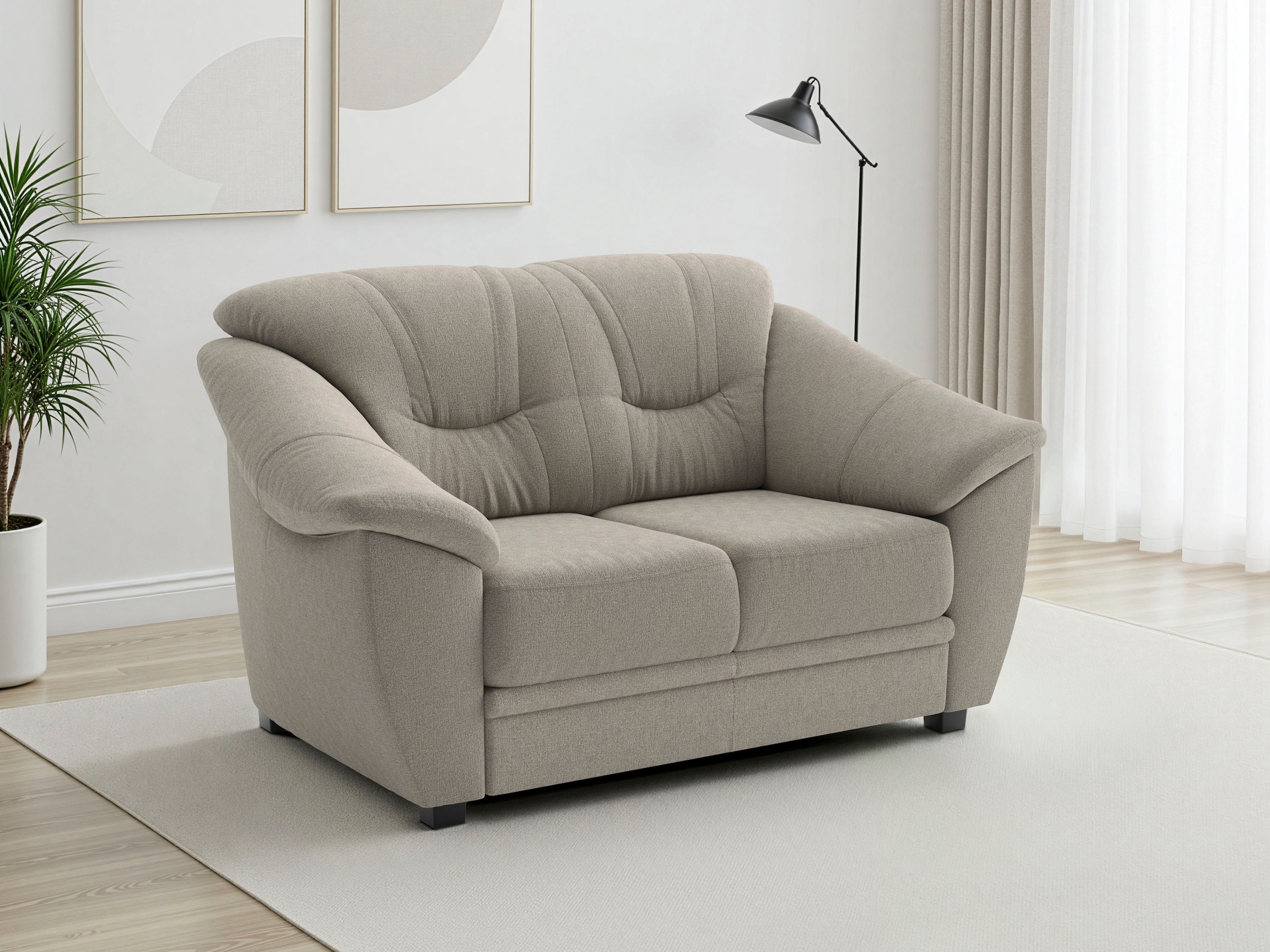 sit&more 2-Sitzer "Savona B: 148cm, Komfort Sitz, große Stoff + Lederauswahl" mit Federkern