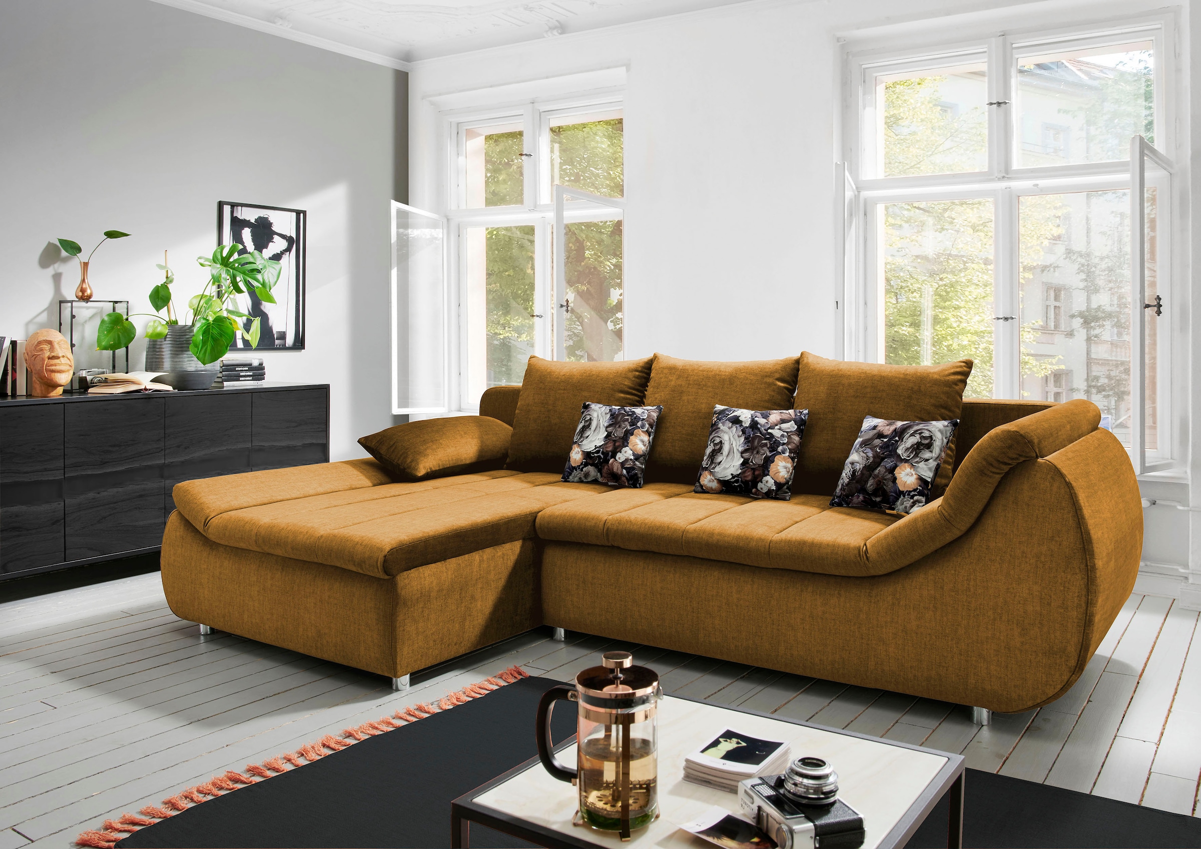 Home affaire Ecksofa "Imola elegant, Breite 270cm, moderne Sitzsteppung, bequem, L-Form" auch mit Bettfunktion und Bettkasten