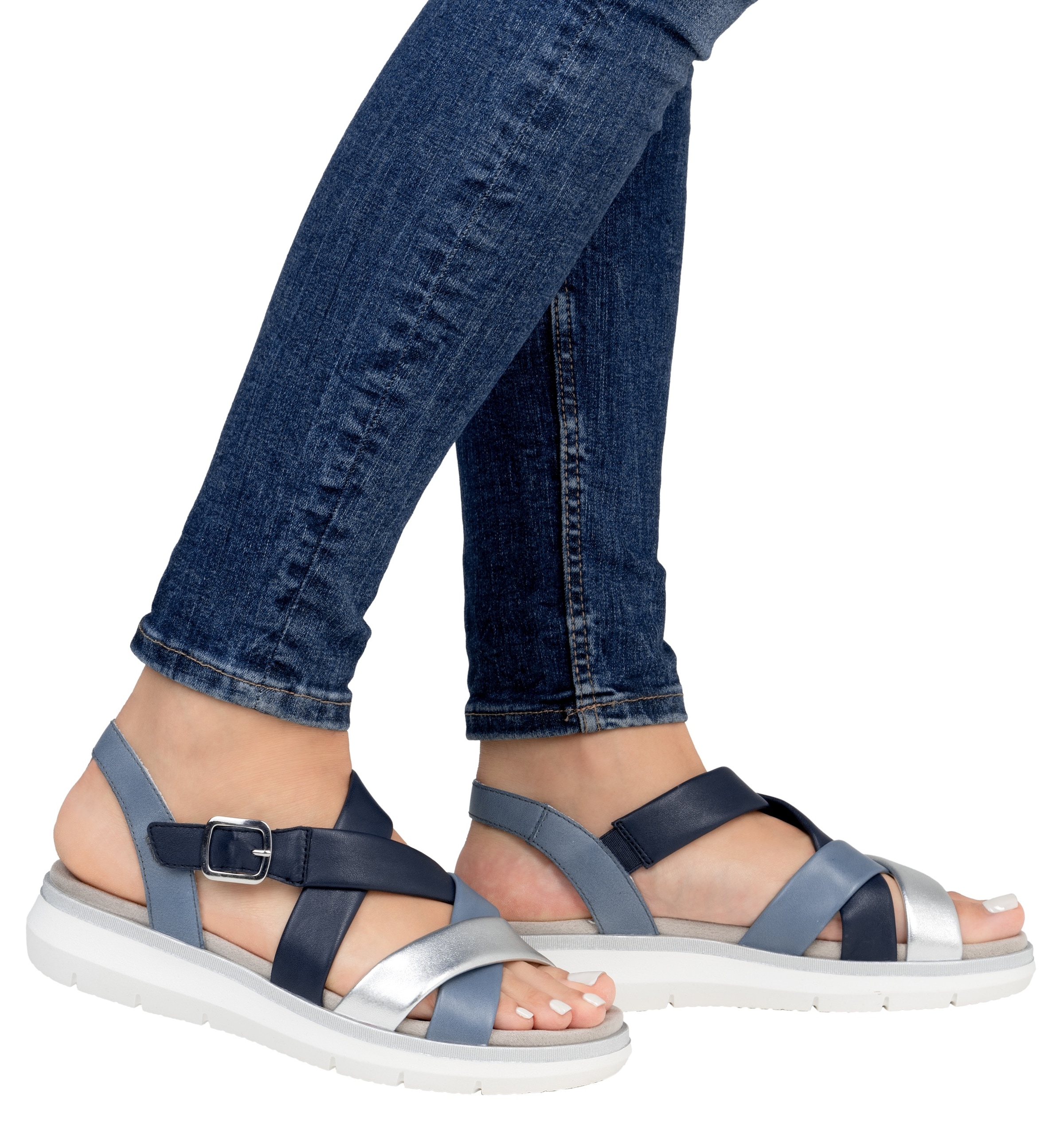 Remonte Riemchensandale »Elisabeth Hurley-Collection«, Keilabsatz, Sommerschuh, Sandalette mit Kreuzbandage