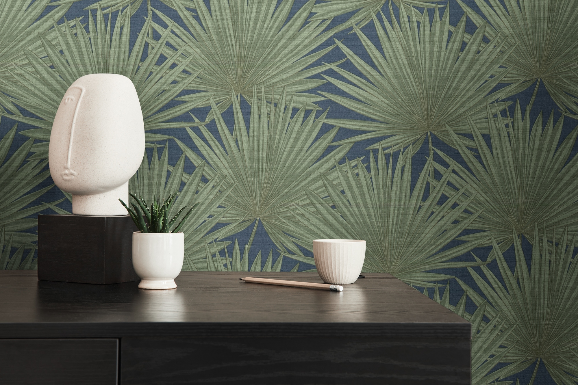 A.S. Création Vliestapete »Antigua Tapete mit Palmenblätter«, matt-gemustert-neutral, Tapete Floral Tapeten Wohnzimmer Schlafzimmer Küche modern Flur Design