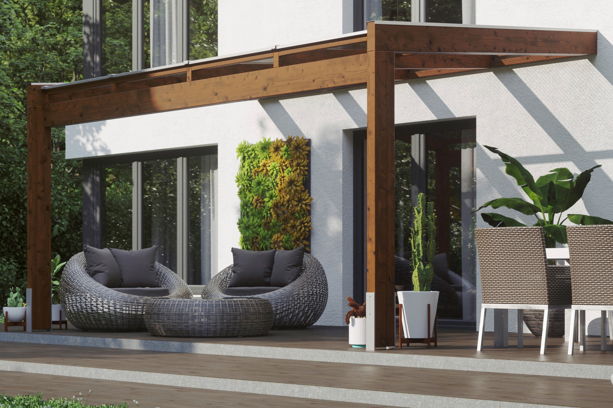 Skanholz Terrassendach "Novara", BxT: 450x359 cm